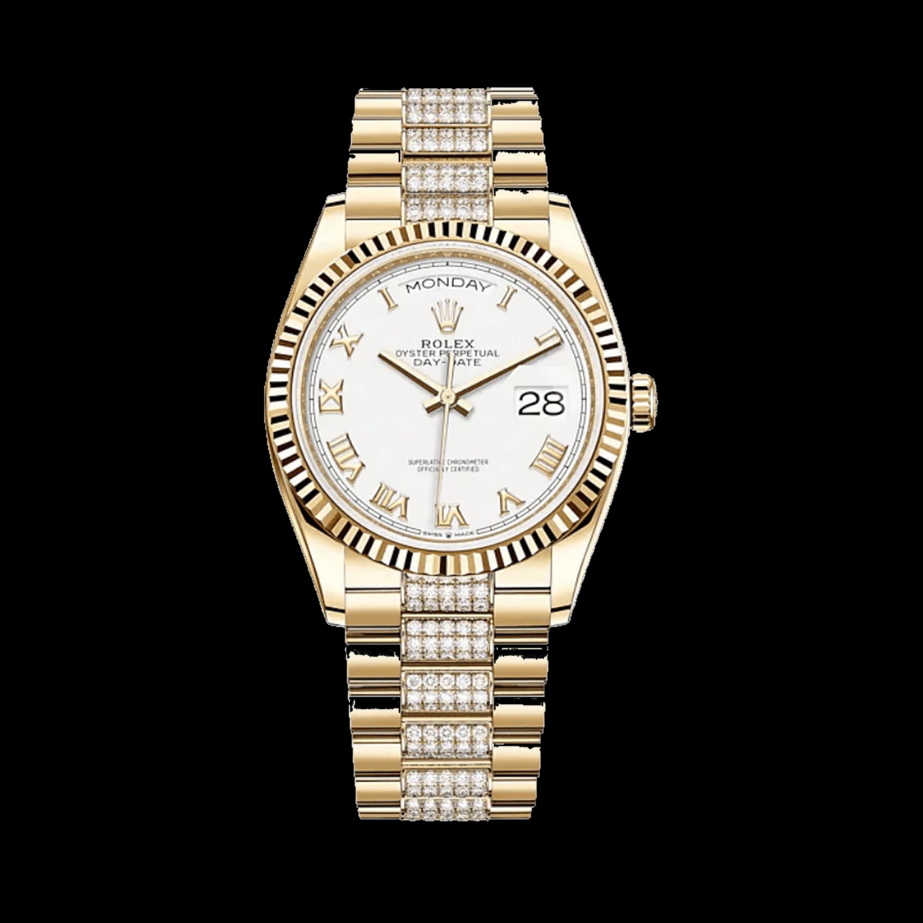 Rolex Day-Date 36 128238 Yellow Gold White Dial