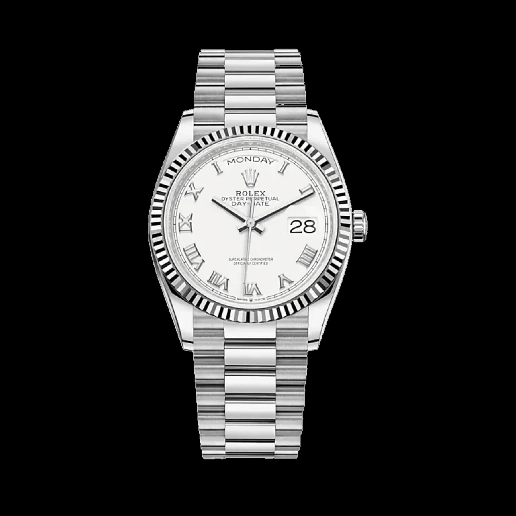 Rolex Day-Date 36 128239 White Gold White Dial