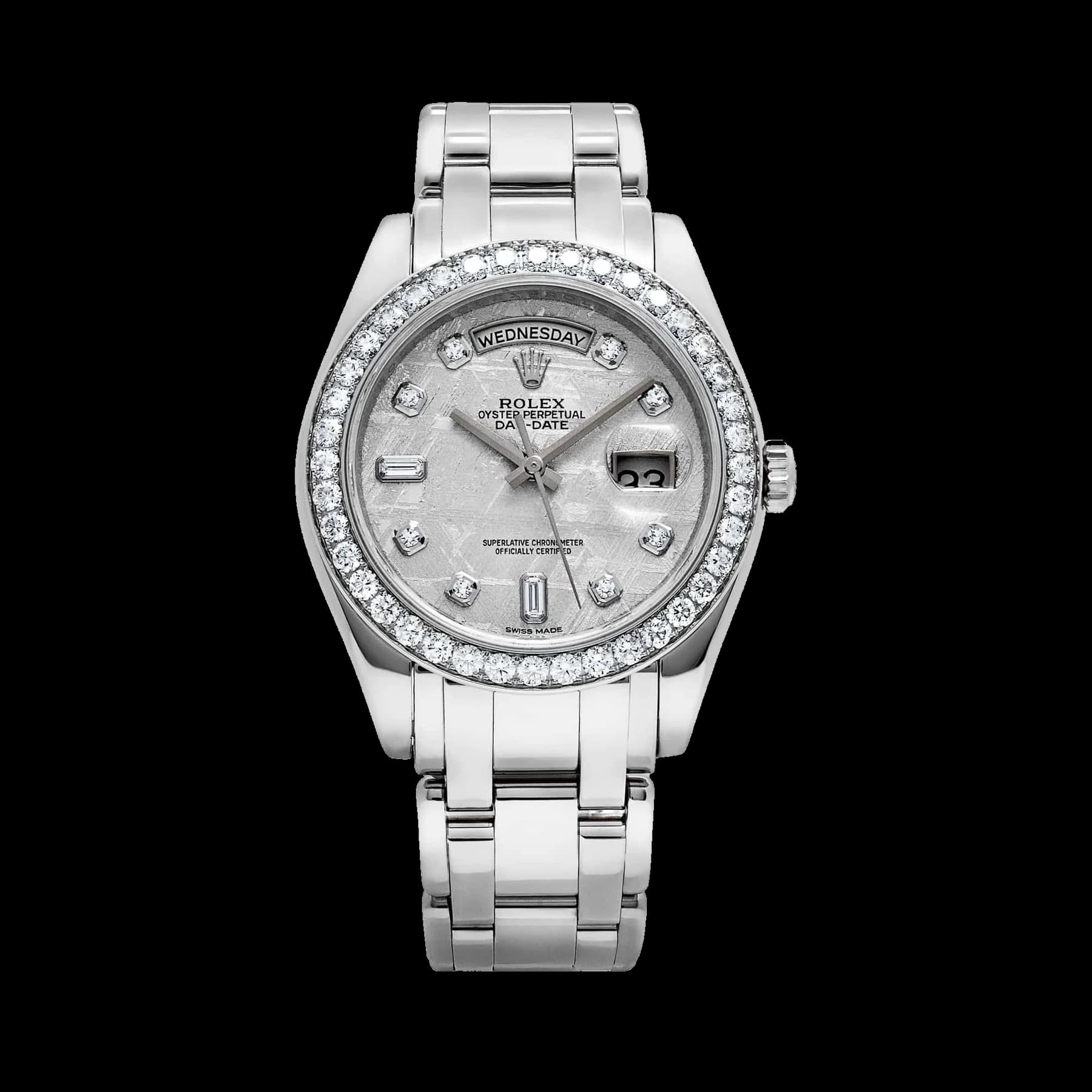 Rolex Day-Date 18946 Masterpiece Platinum Meteorite Diamond Dial and Bezel (2021)