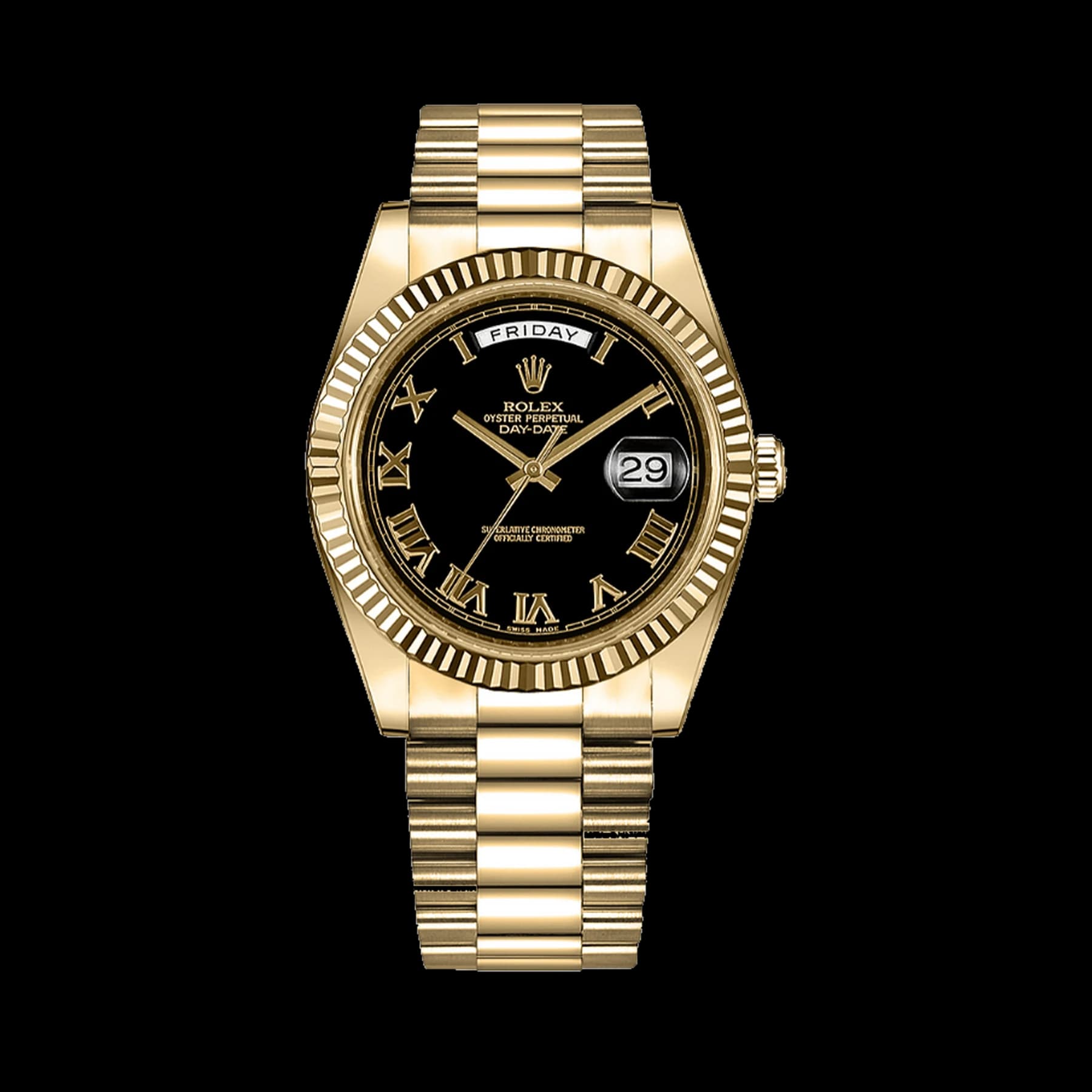 Rolex Day-Date 41 218238 Yellow Gold Matte Black Dial