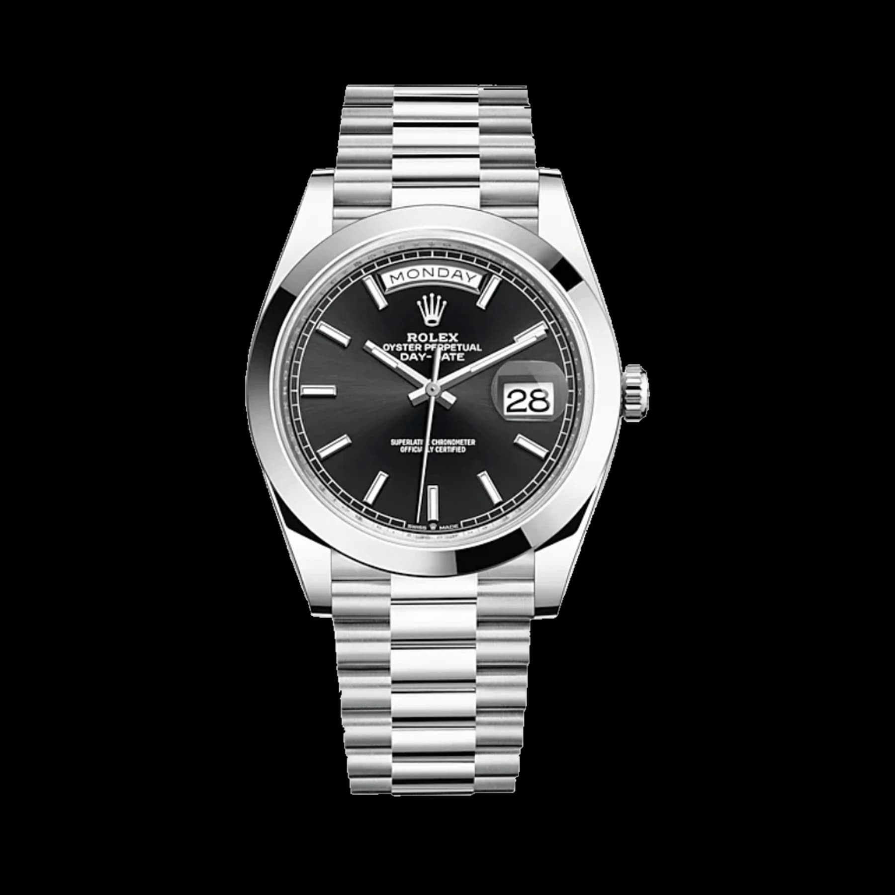 Rolex Day-Date 40 228206 Platinum Black Dial