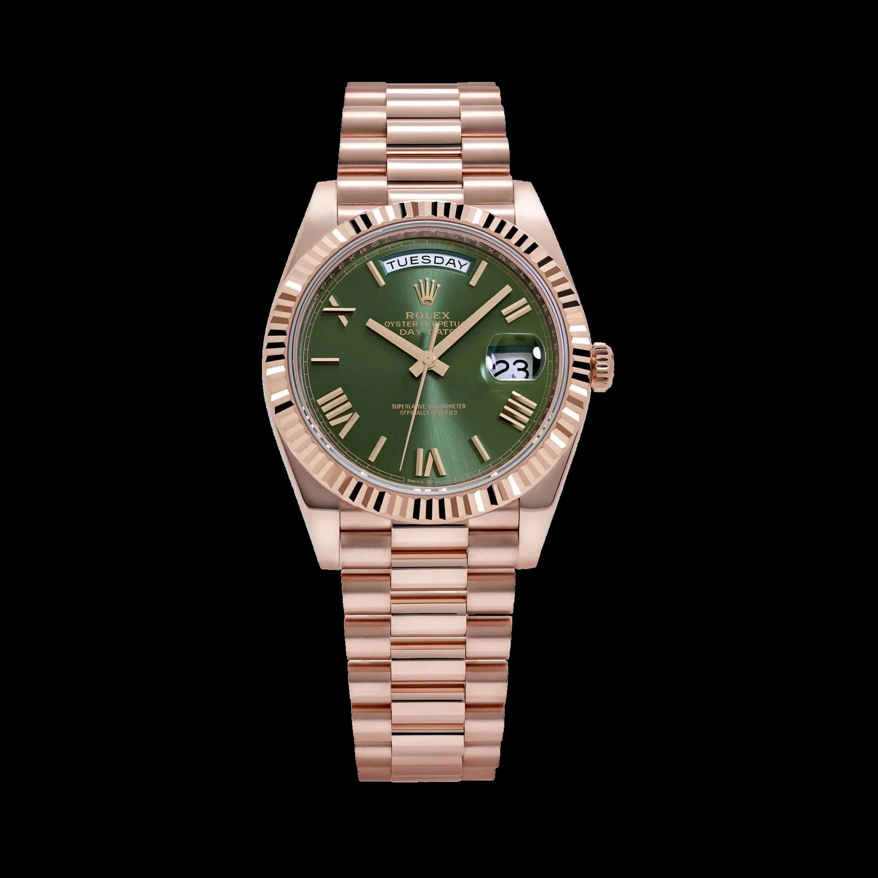 Rolex Day-Date 40 228235 Rose Gold Olive Green Dial (2026)