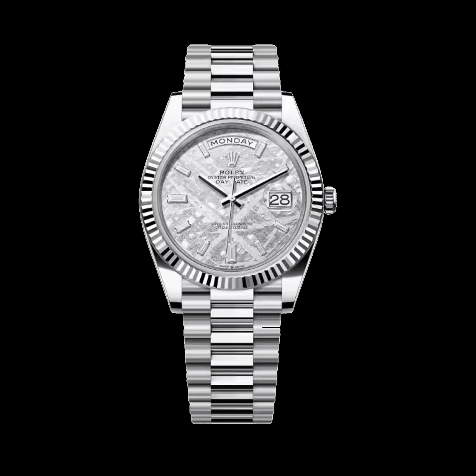 Rolex Day-Date 40 228236 Platinum Meteorite Diamond Baguette Dial (2026)