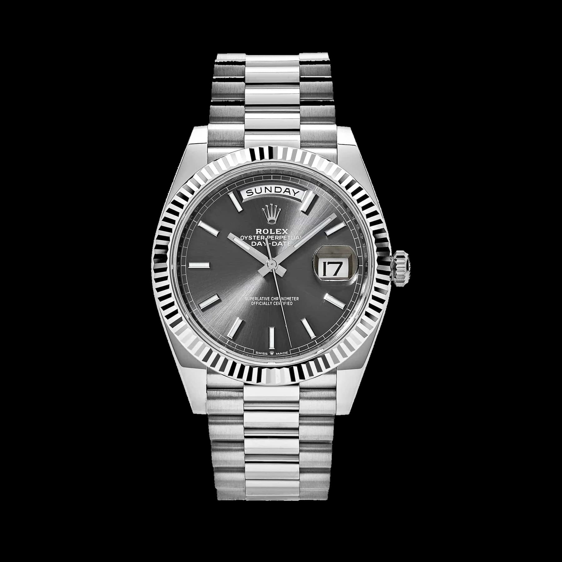 Rolex Day-Date 40 228239 White Gold Slate Rhodium Grey Dial