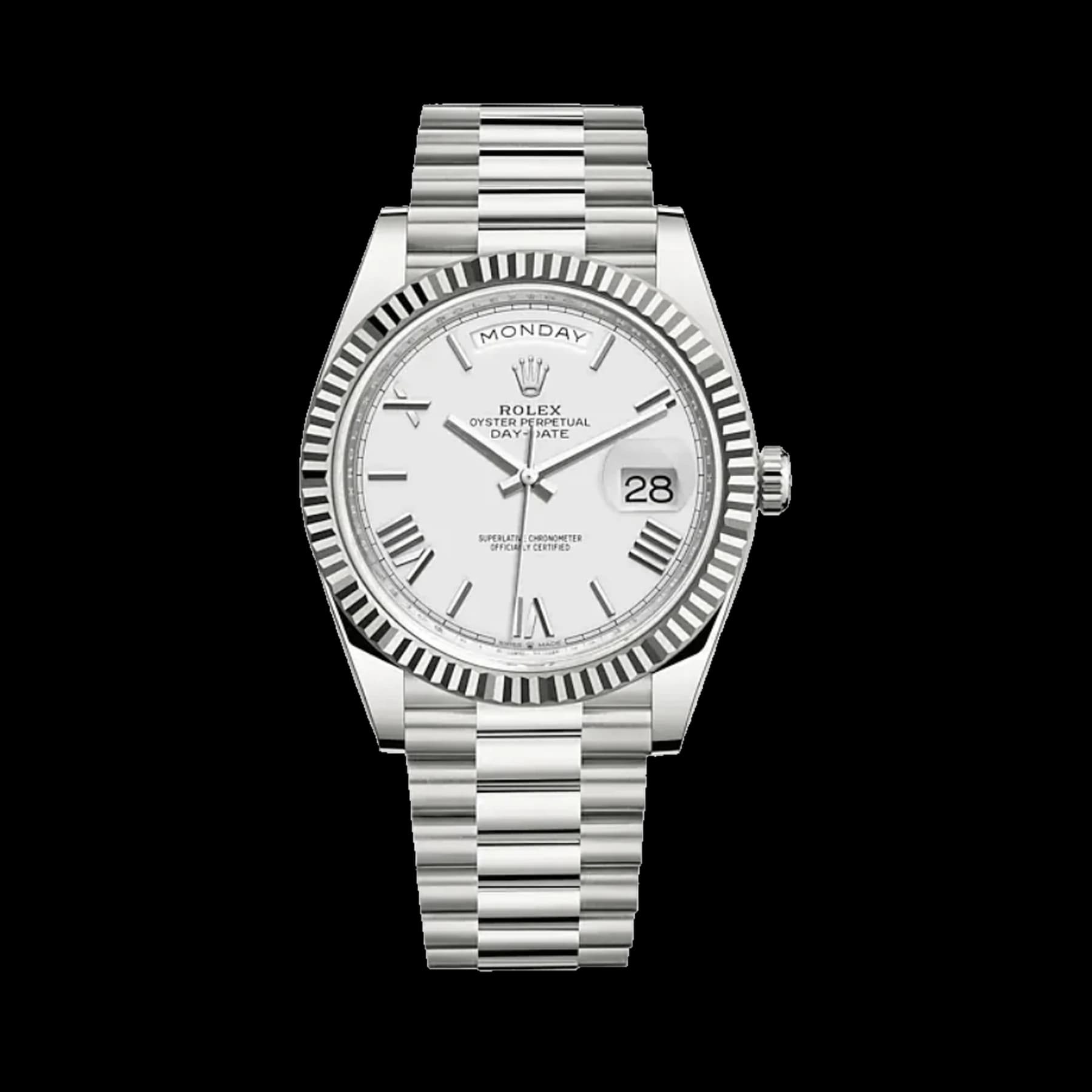 Rolex Day-Date 40 228239 White Gold White Dial