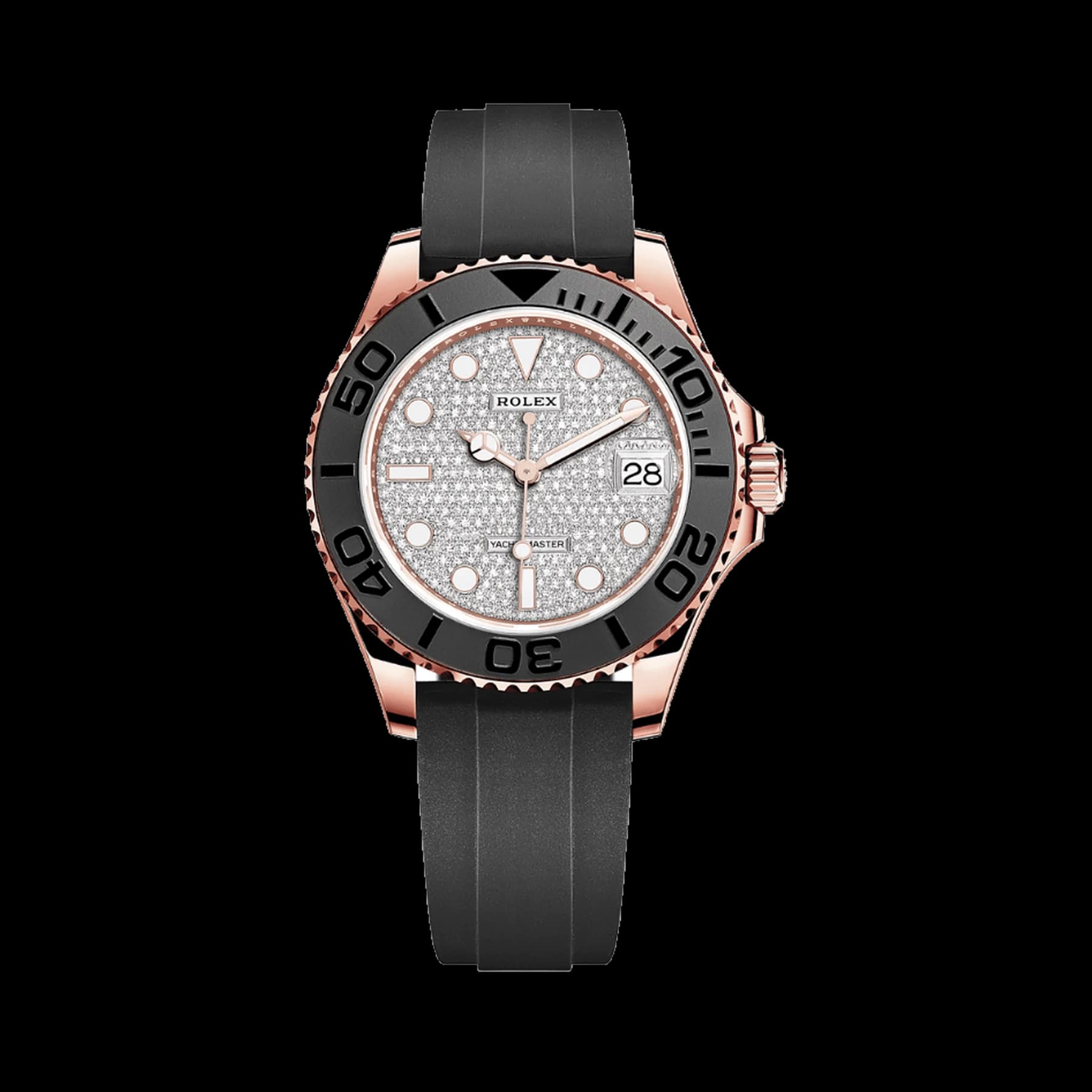 Rolex Yacht-Master 37 268655 Rose Gold Pave Diamond Dial