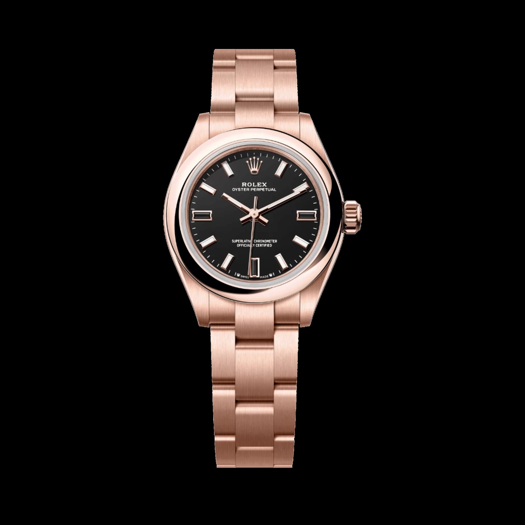 Rolex Oyster Perpetual 28 276205 'Ladies' Rose Gold Black Dial (2026)