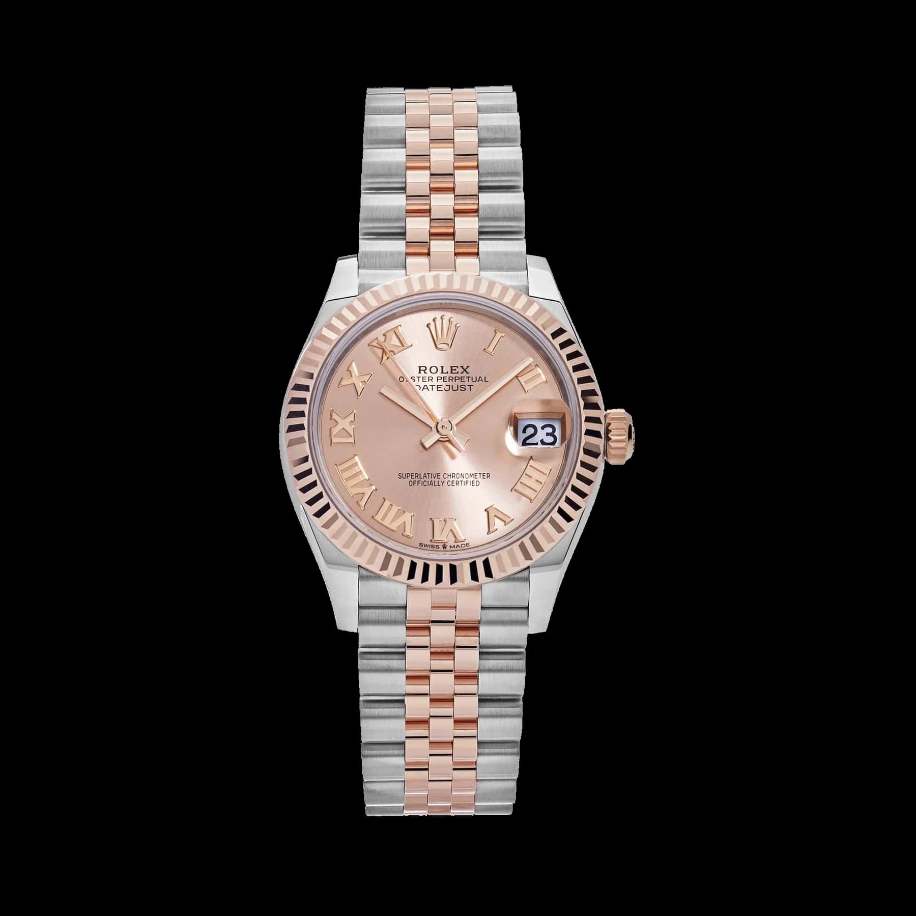 Rolex Datejust 31 278271 'Ladies' Rose Gold Stainless Steel Roman Pink Dial Jubilee (2024)