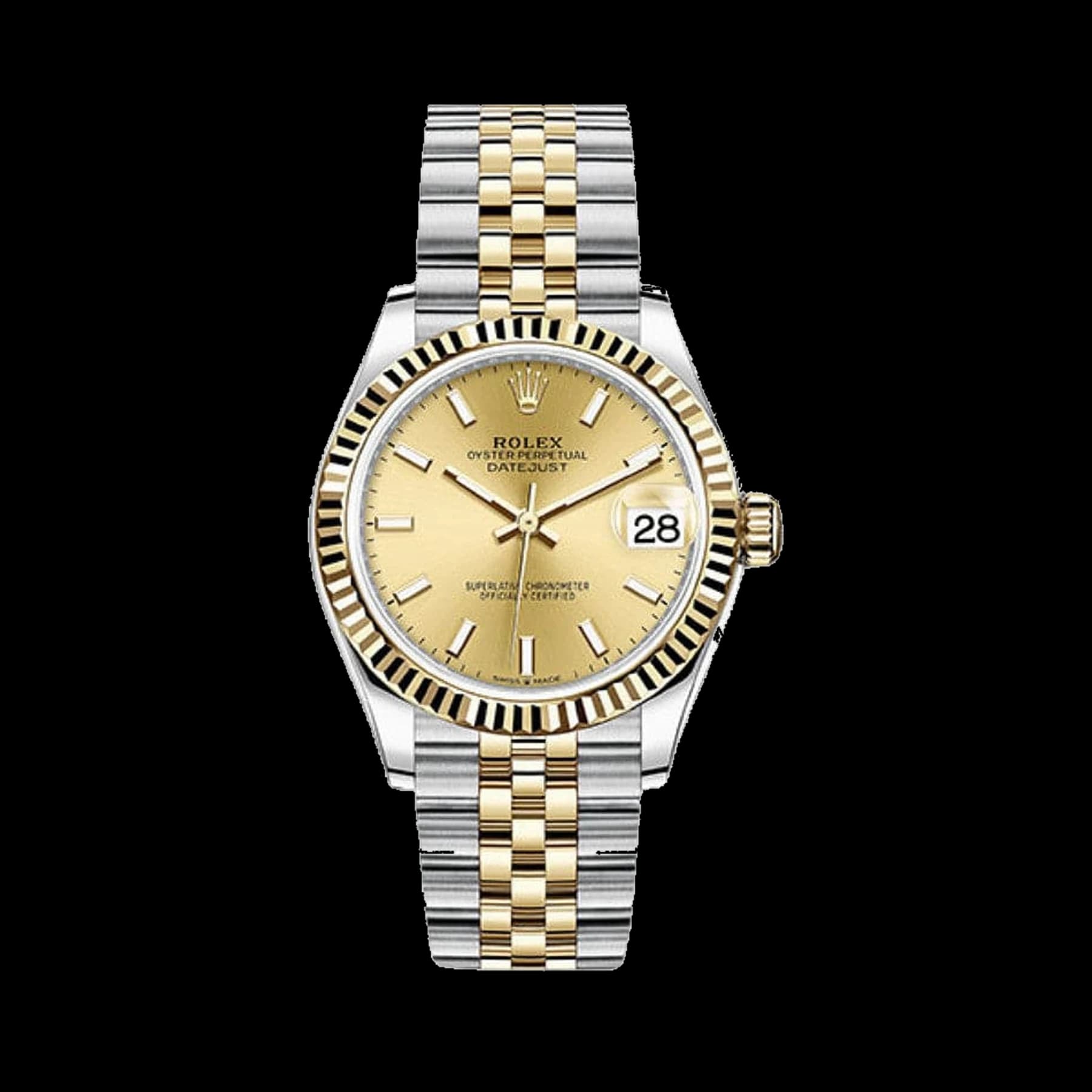 Rolex Datejust 31 278273 'Ladies' Yellow Gold Stainless Steel Champagne Dial