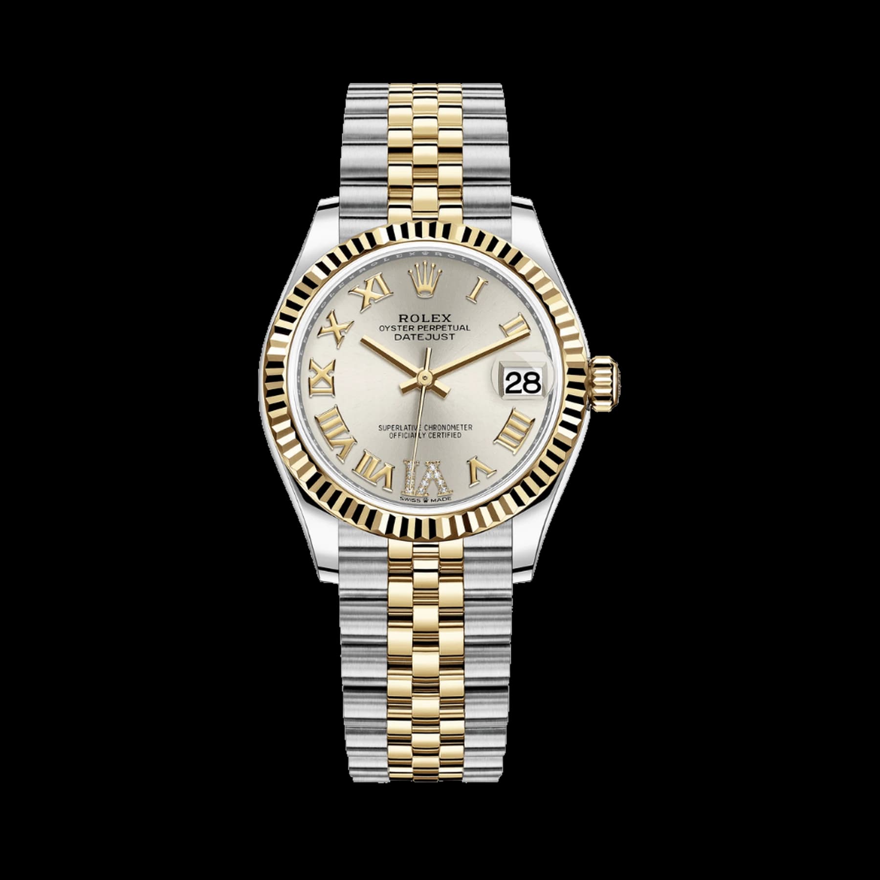 Rolex Datejust 31 278273 'Ladies' Yellow Gold Stainless Steel Silver Dial
