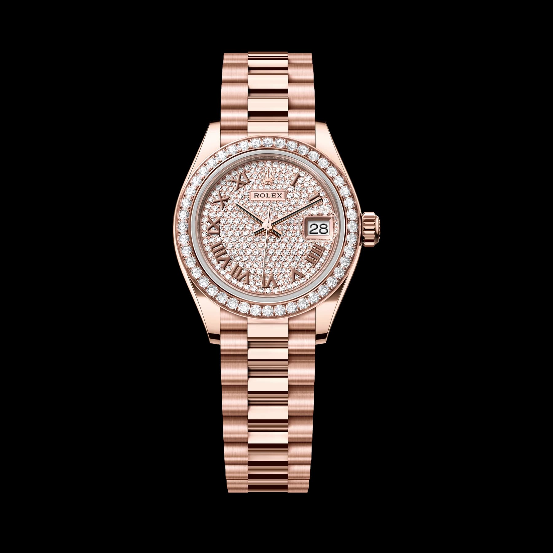 Rolex Lady-Datejust watch: 18 kt Everose gold - m279135rbr-0021