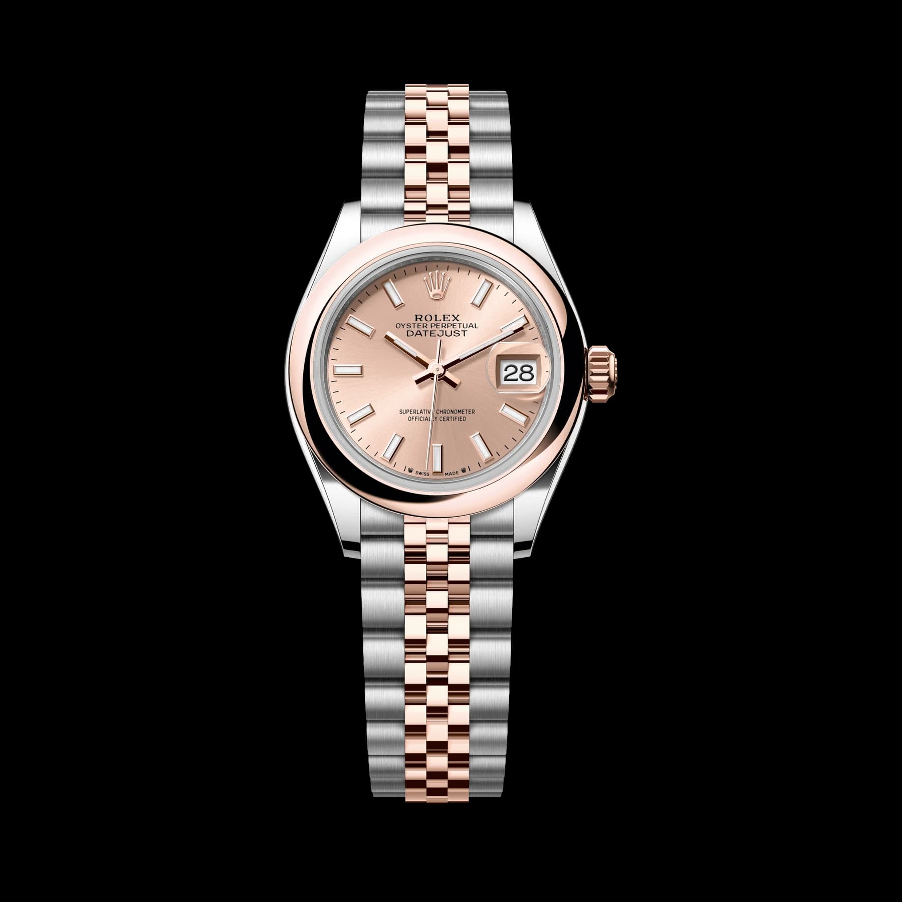 Rolex Lady-Datejust watch: Oystersteel and Everose gold - m279161-0023