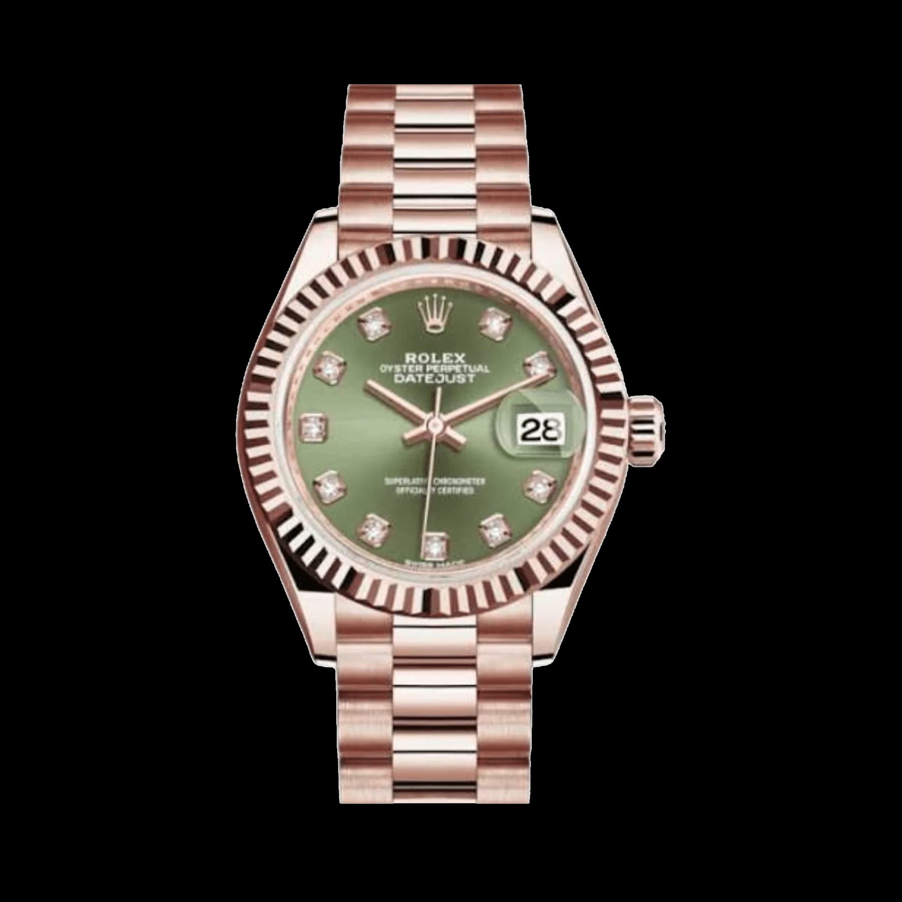 Rolex Datejust 28 279175 'Ladies' Rose Gold Olive Diamond Dial (2025)