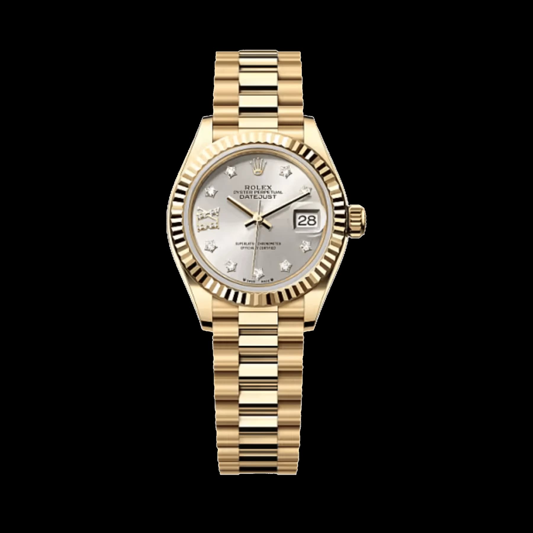 Rolex Datejust 28 279178 'Ladies' Yellow Gold Silver Diamond Dial (2025)