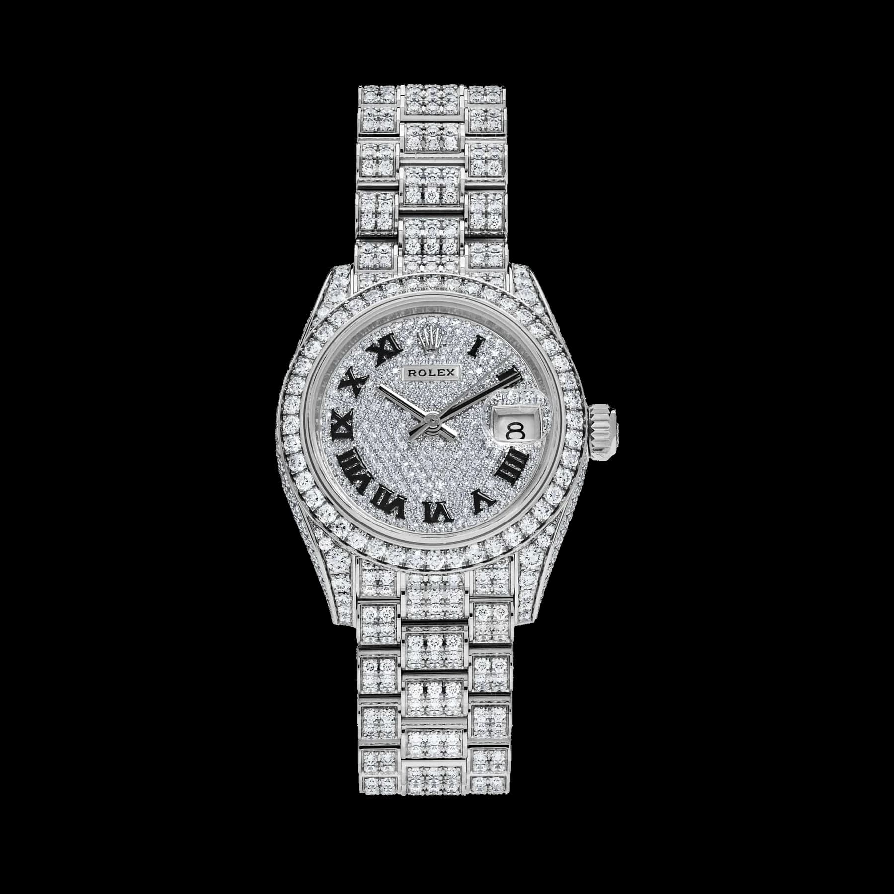 Rolex Datejust 28 279459RBR 'Ladies' White Gold Pave Set Diamonds