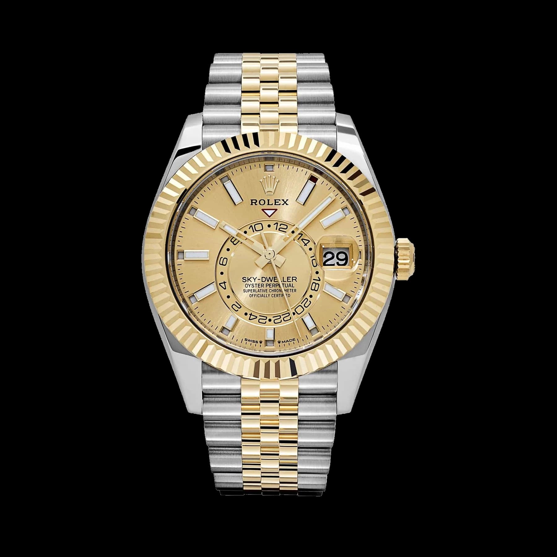 Rolex Sky-Dweller 336933 Stainless Steel Yellow Gold Jubilee Champagne Dial (2025)