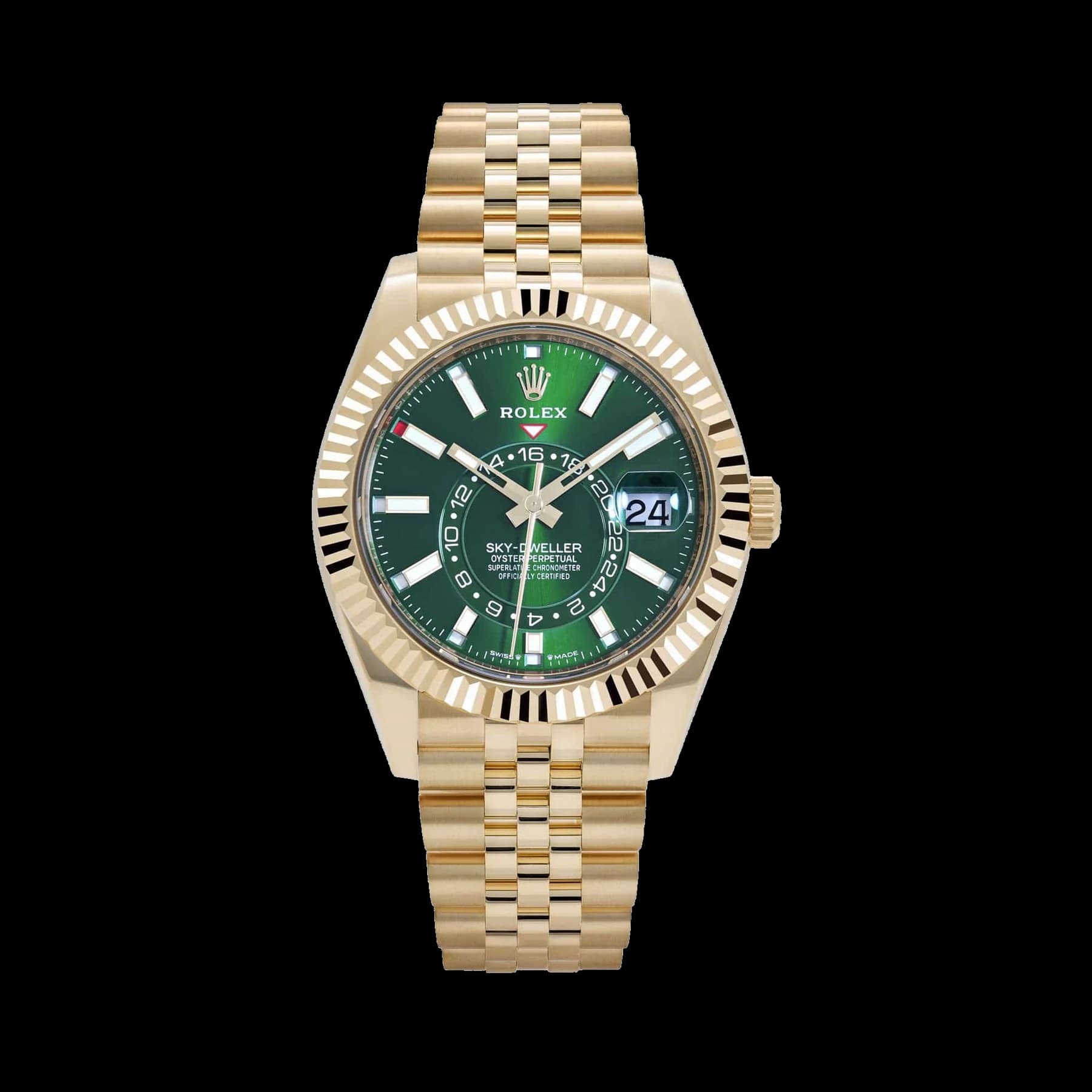 Rolex Sky-Dweller 336938 Yellow Gold Bright Green Dial Jubilee (2025)