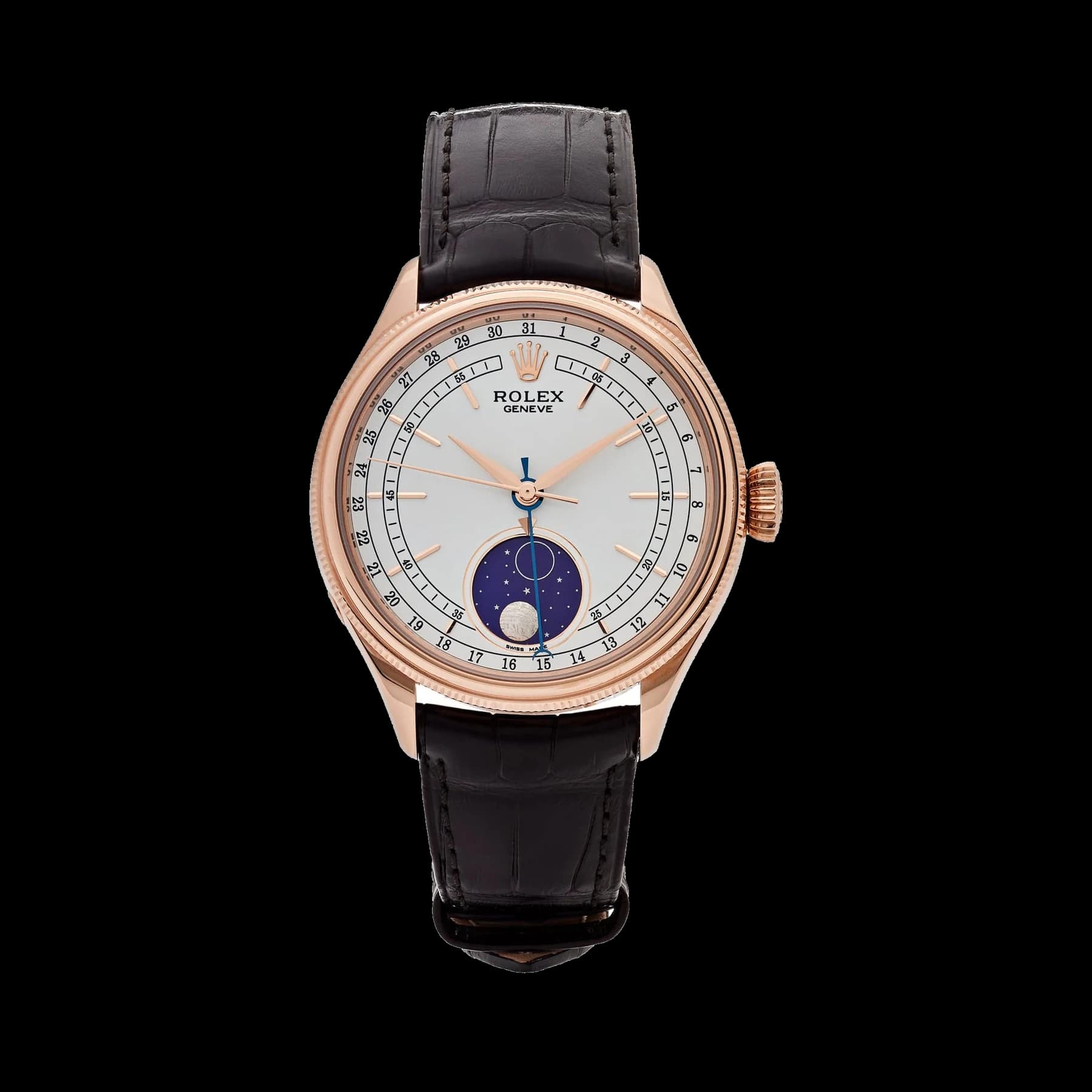 Rolex Cellini 50535 Rose Gold White Dial Moon Phase