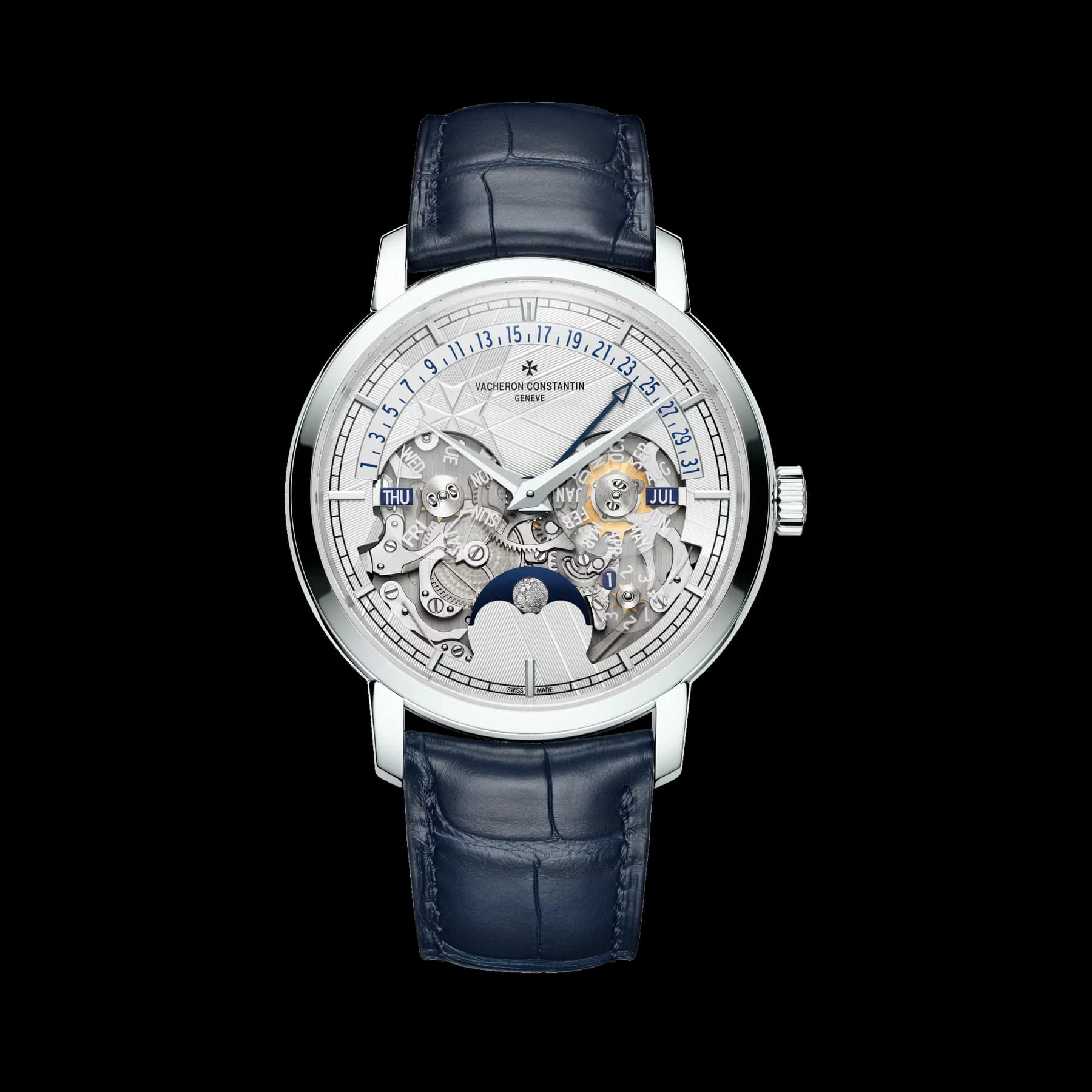 Traditionnelle perpetual calendar retrograde date openface