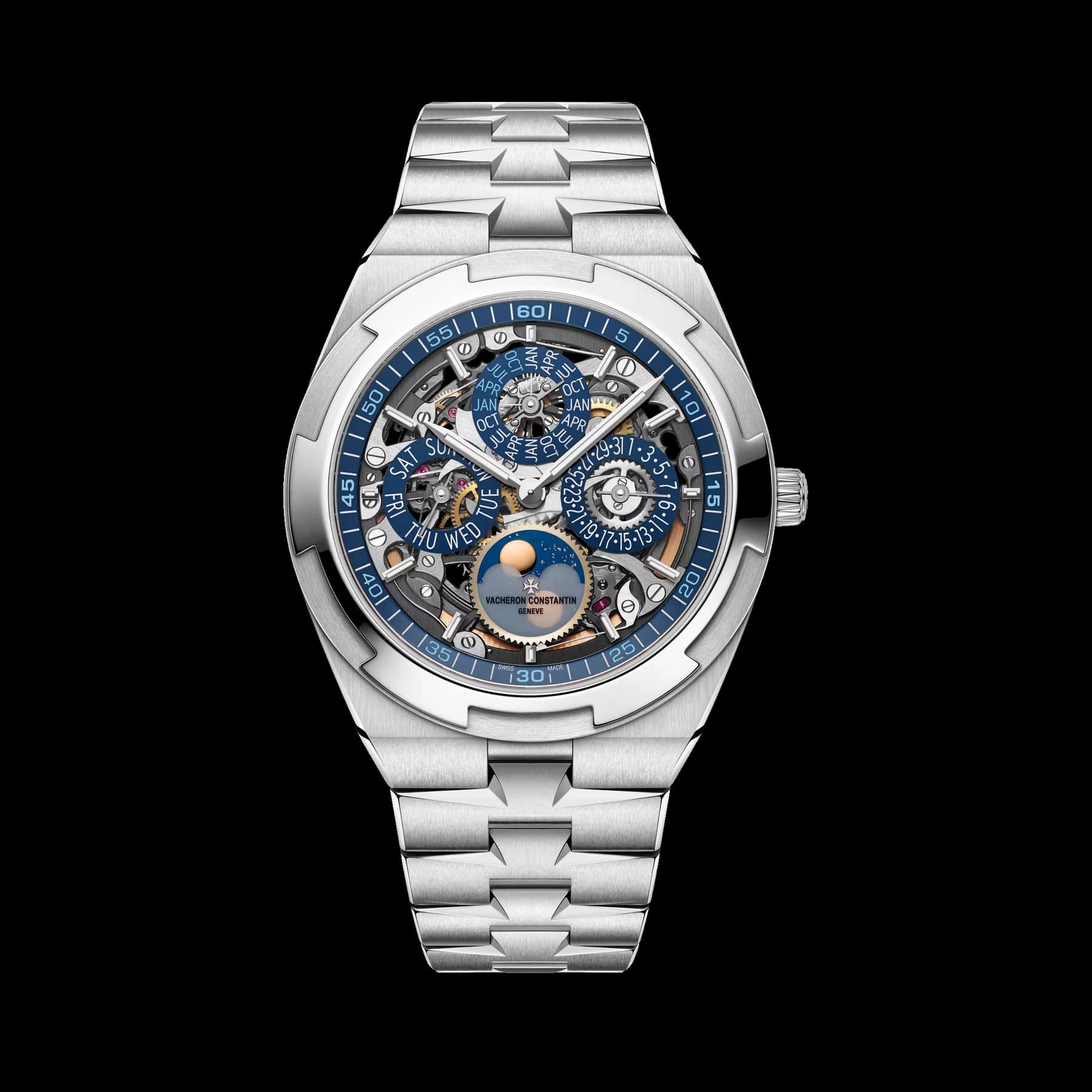Overseas perpetual calendar ultra-thin skeleton