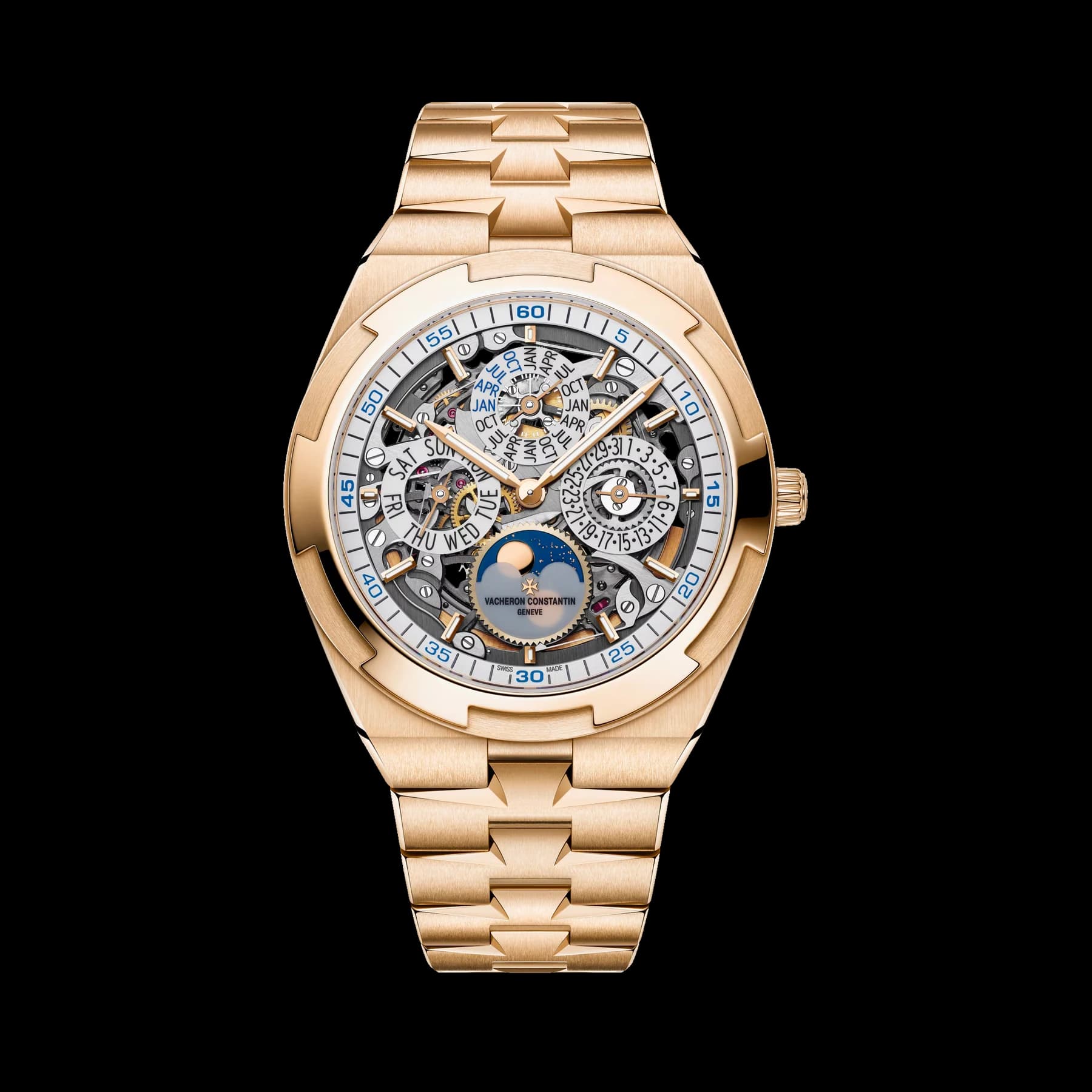 Overseas perpetual calendar ultra-thin skeleton