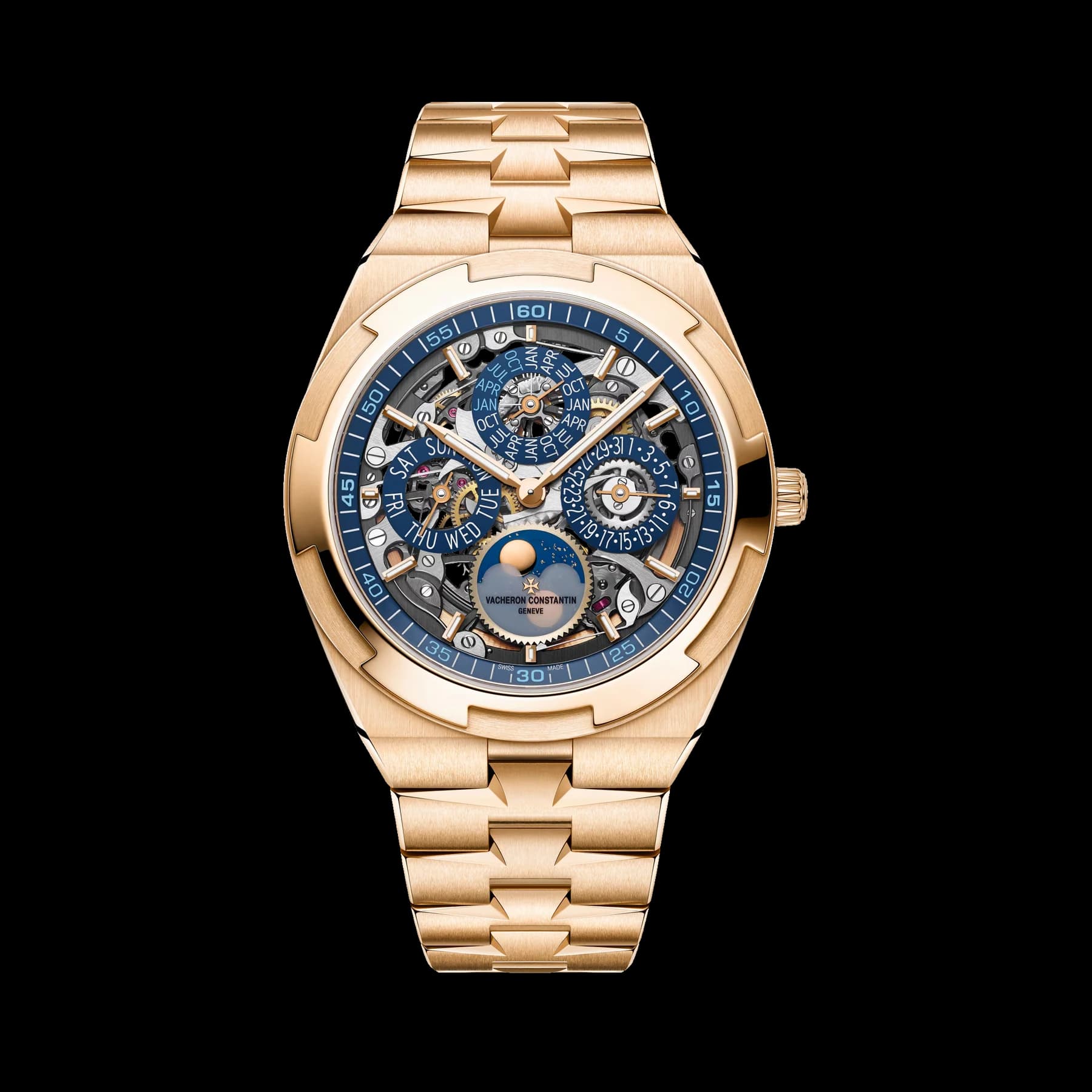 Overseas perpetual calendar ultra-thin skeleton
