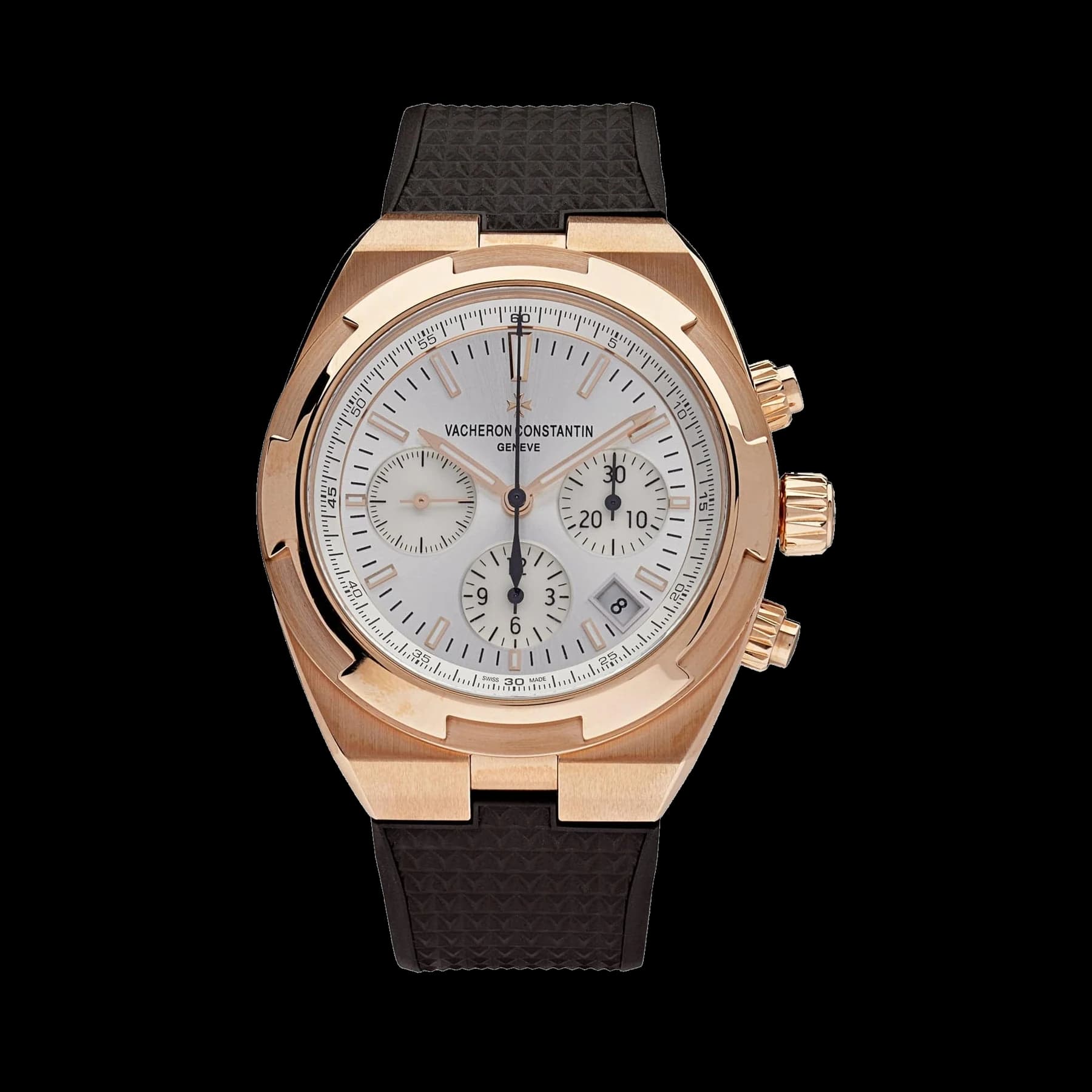 Vacheron Constantin Overseas Chronograph 5500V/000R-B074 Rose Gold White Dial
