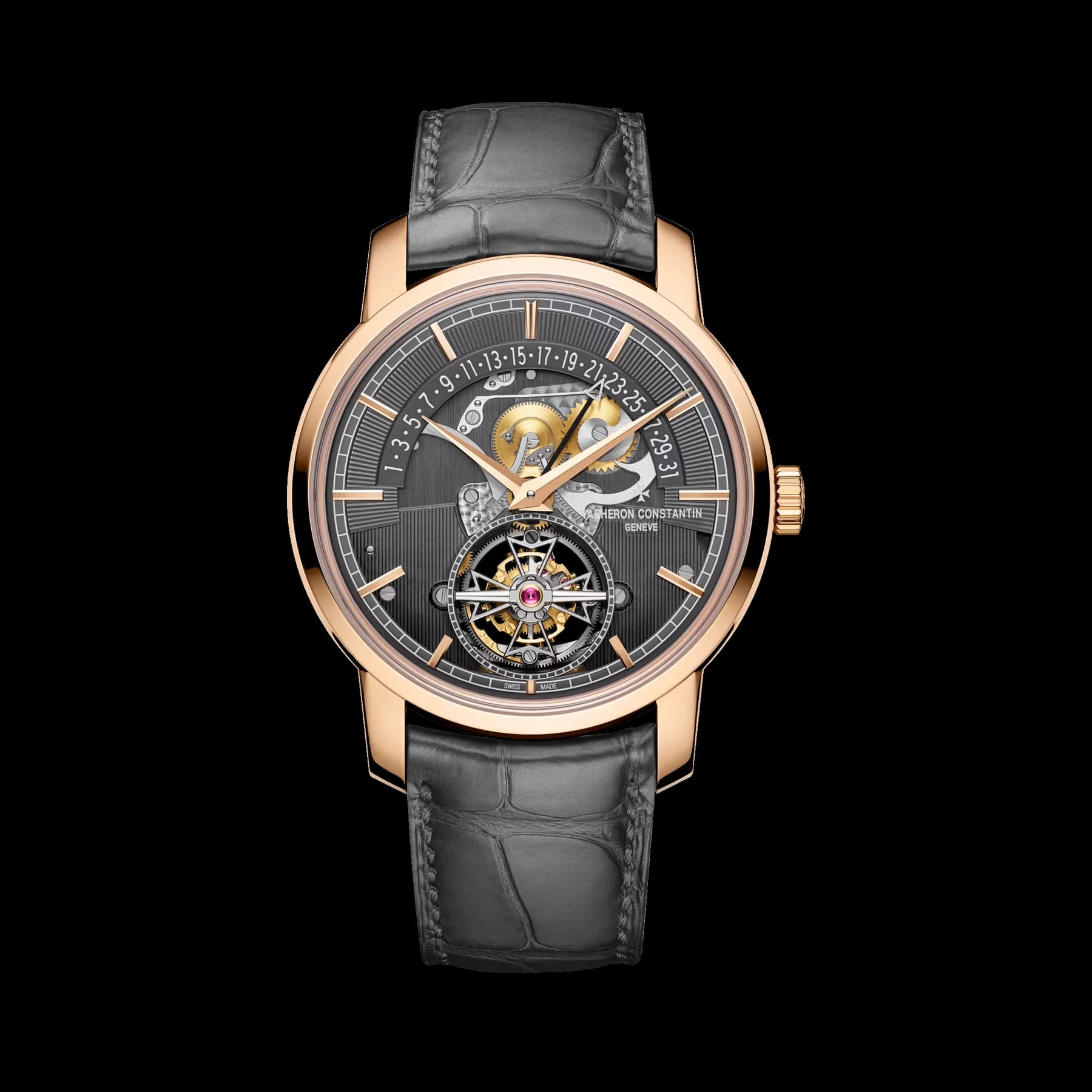 Traditionnelle tourbillon retrograde date openface