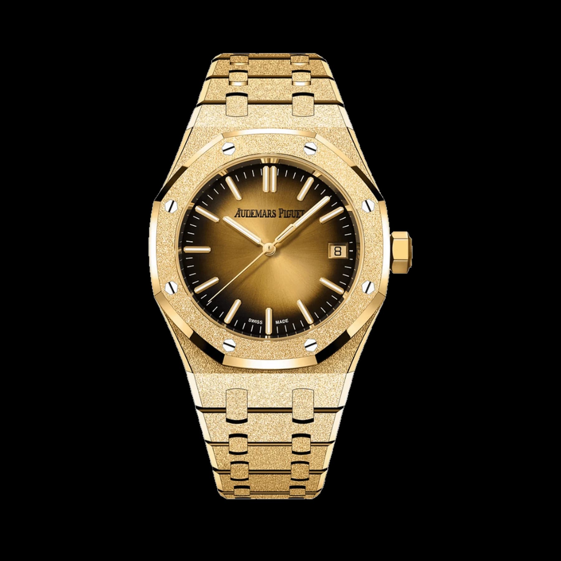 Audemars Piguet Royal Oak 15550BA.GG.1356BA.01 Frosted Yellow Gold Smoked Yellow Dial