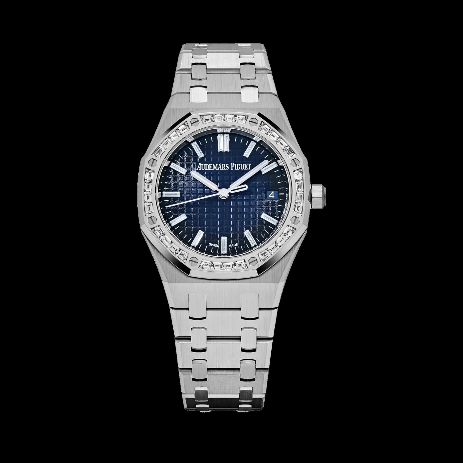 Audemars Piguet Royal Oak 15551BC.ZZ.1356BC.01 Diamond Bezel White Gold Smoked Blue Dial (2024)