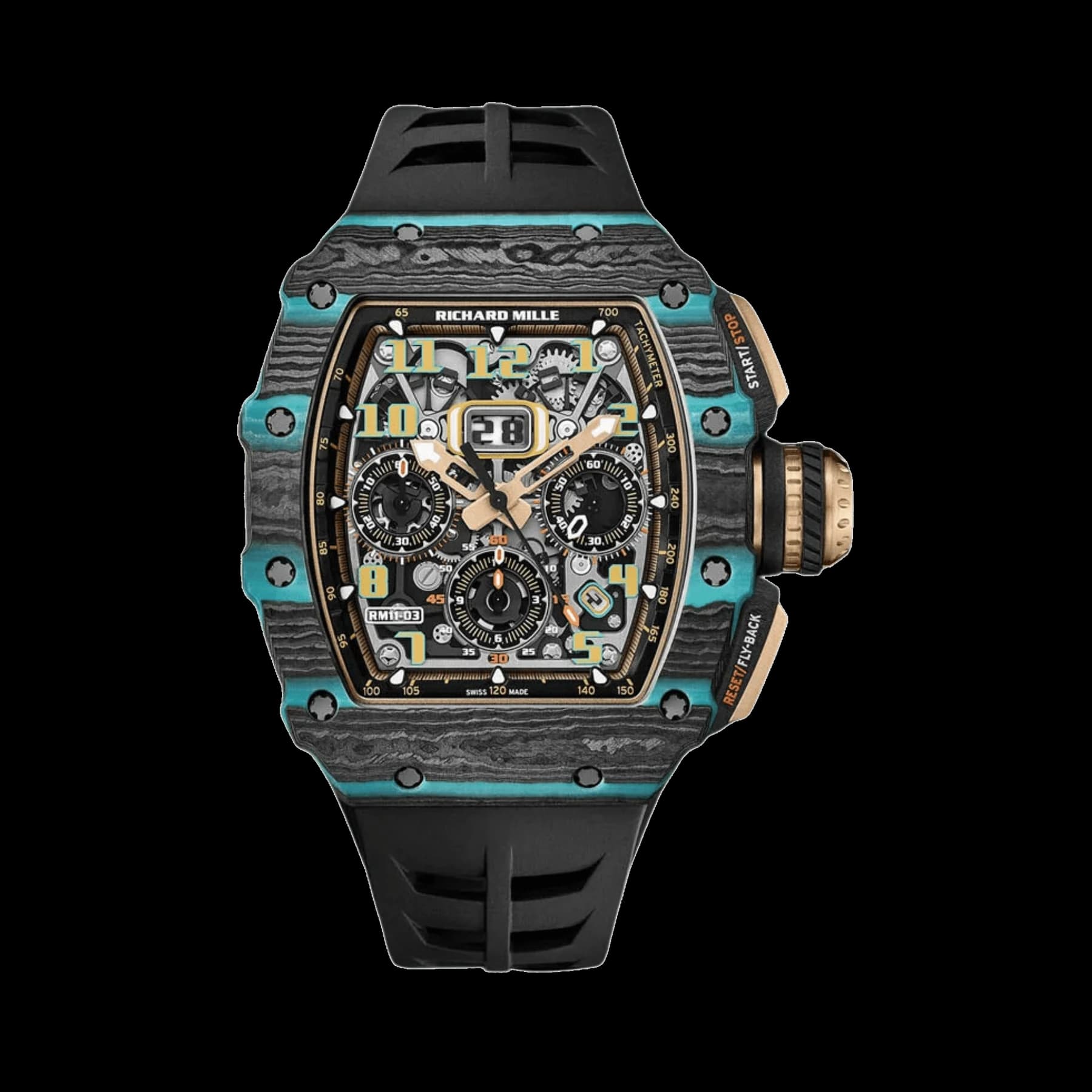 Richard Mille RM 11-03 'Ultimate Edition' Flyback Chronograph Carbon Turquoise Quartz TPT Limited Edition of 200
