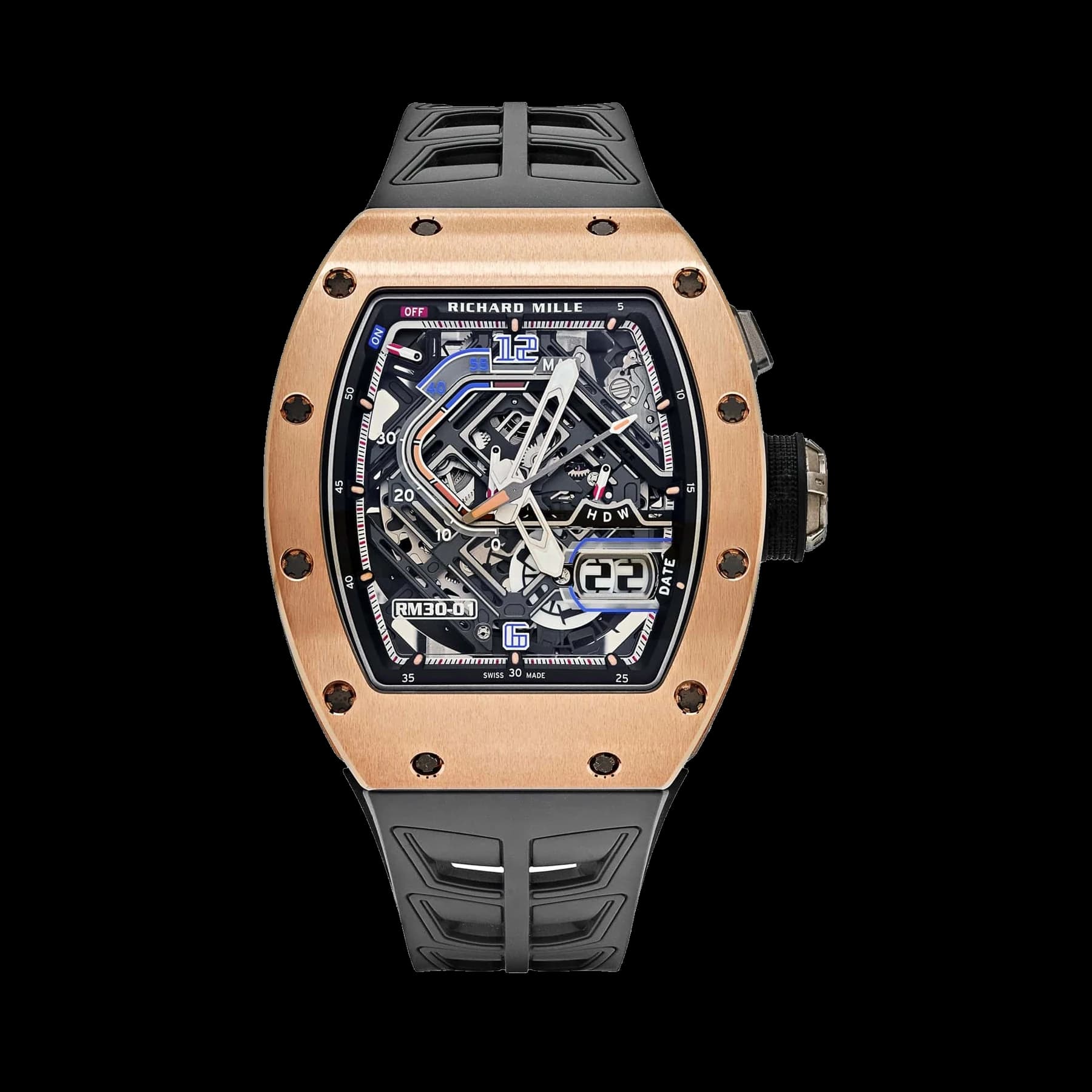 Richard Mille RM 30-01 Declutchable Rotor Rose Gold Skeleton Dial
