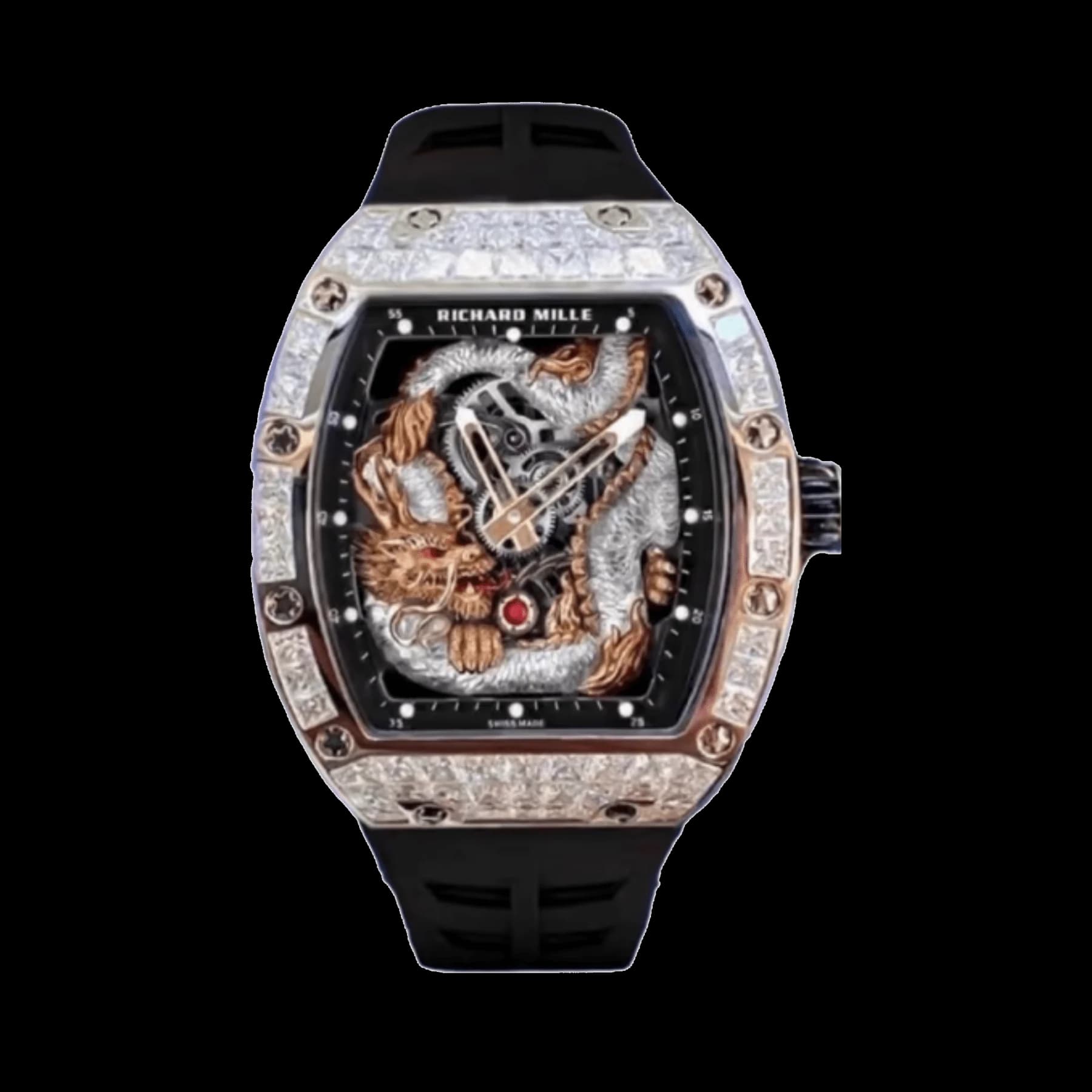 Richard Mille RM 57-03 Tourbillon Rose Gold Dragon Phoenix Dial Diamond Bezel Limited Edition of 36