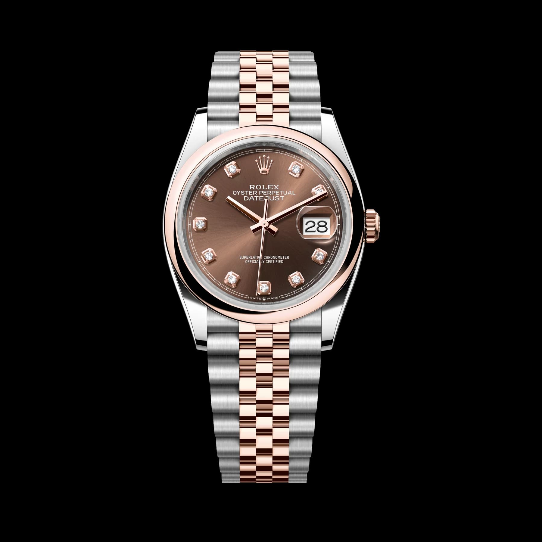 Rolex Datejust 36 watch: Oystersteel and Everose gold - m126201-0053