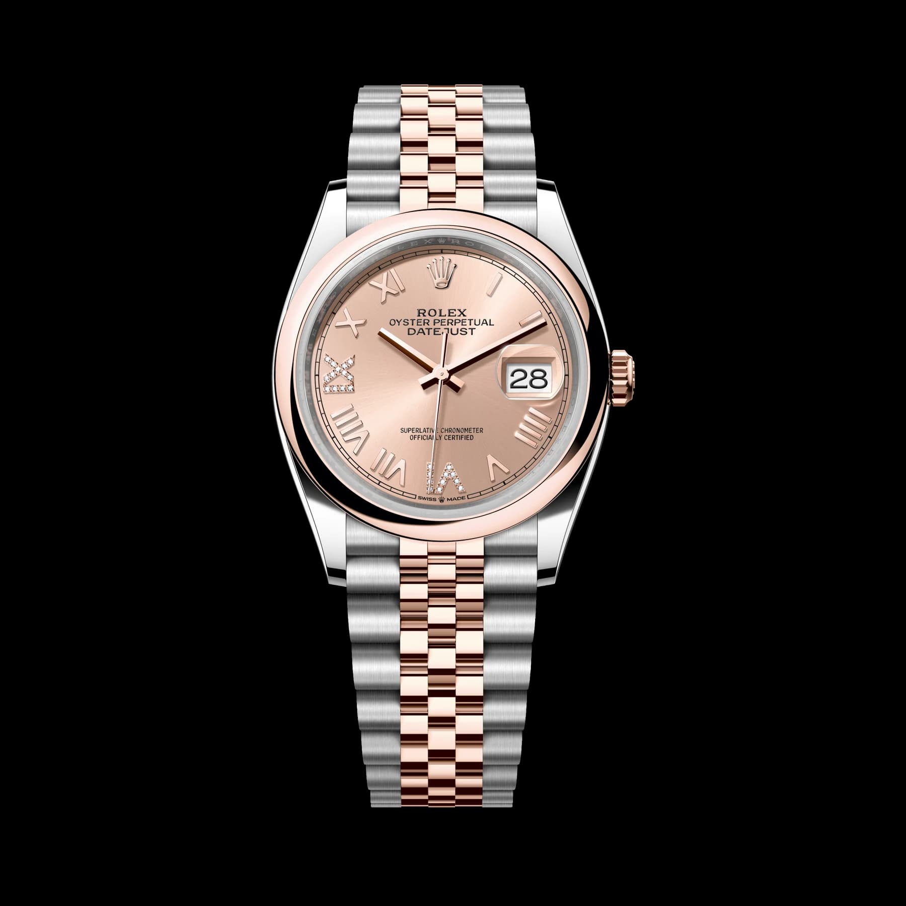 Rolex Datejust 36 watch: Oystersteel and Everose gold - m126201-0049