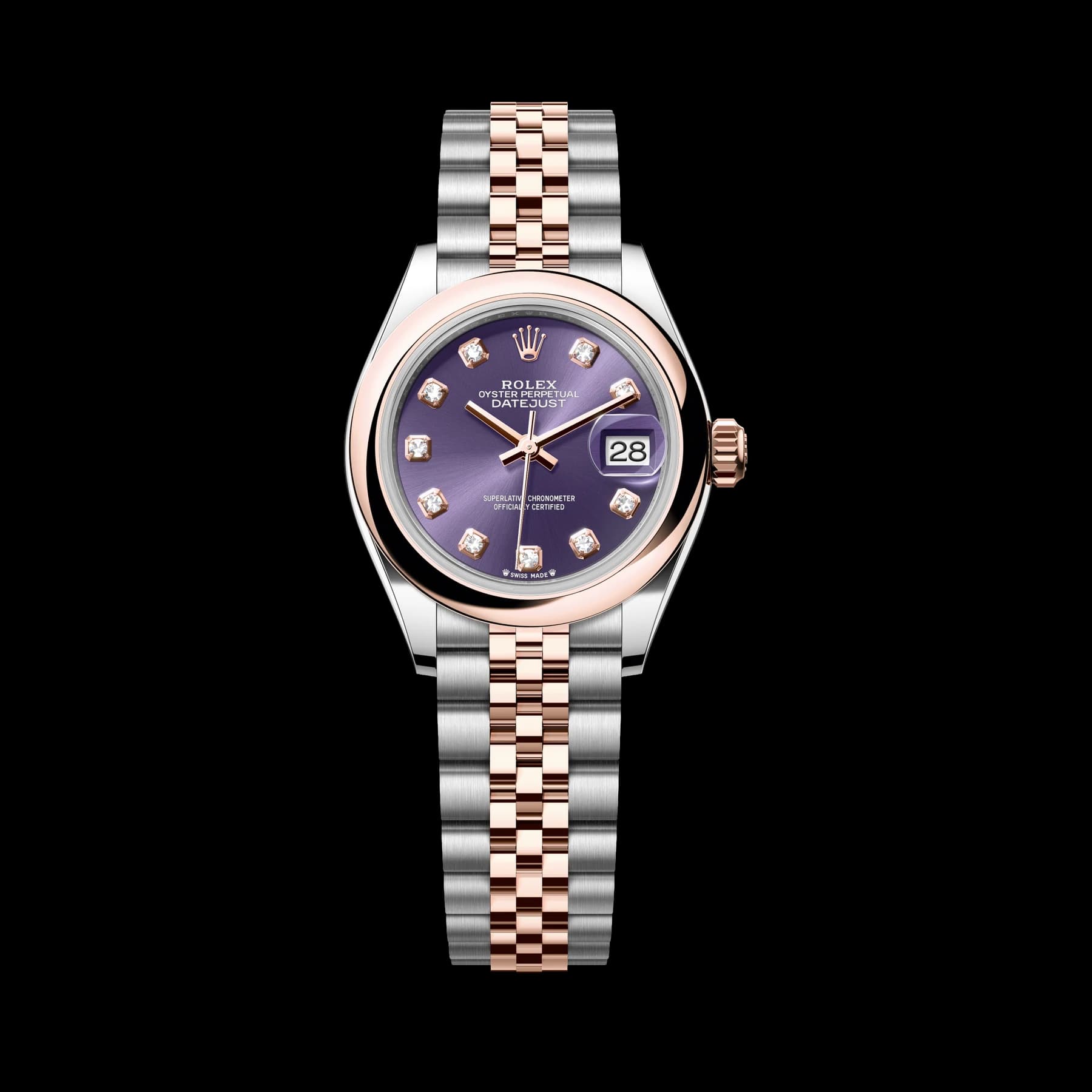 Rolex Lady-Datejust watch: Oystersteel and Everose gold - m279161-0015