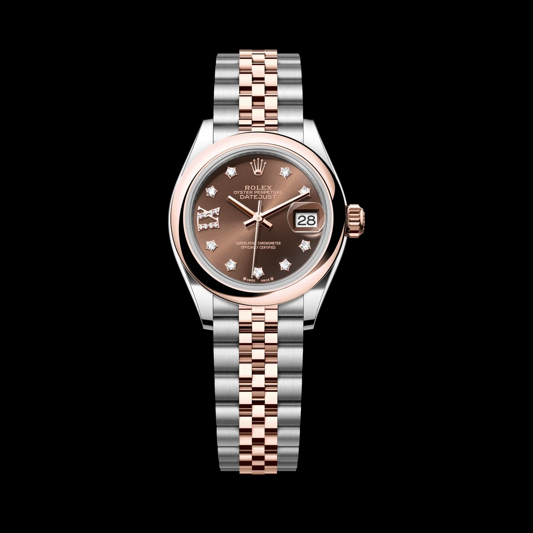 Rolex Lady-Datejust watch: Oystersteel and Everose gold - m279161-0003
