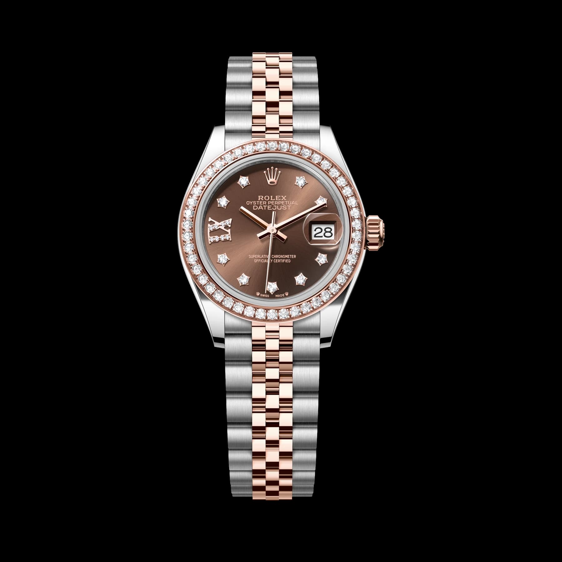 Rolex Lady-Datejust watch: Oystersteel and Everose gold - m279381rbr-0003