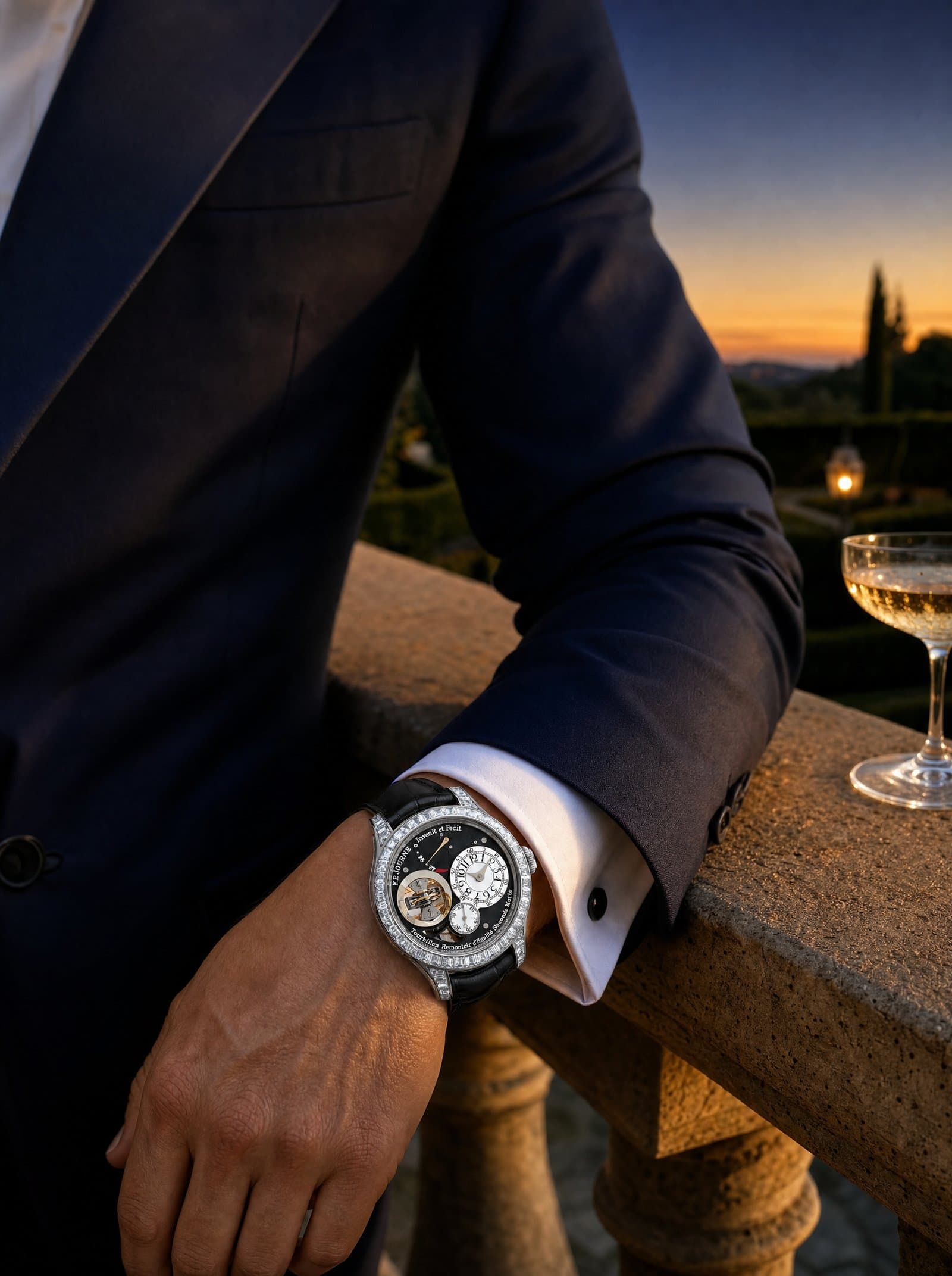 A platinum F.P.Journe tourbillon at dusk