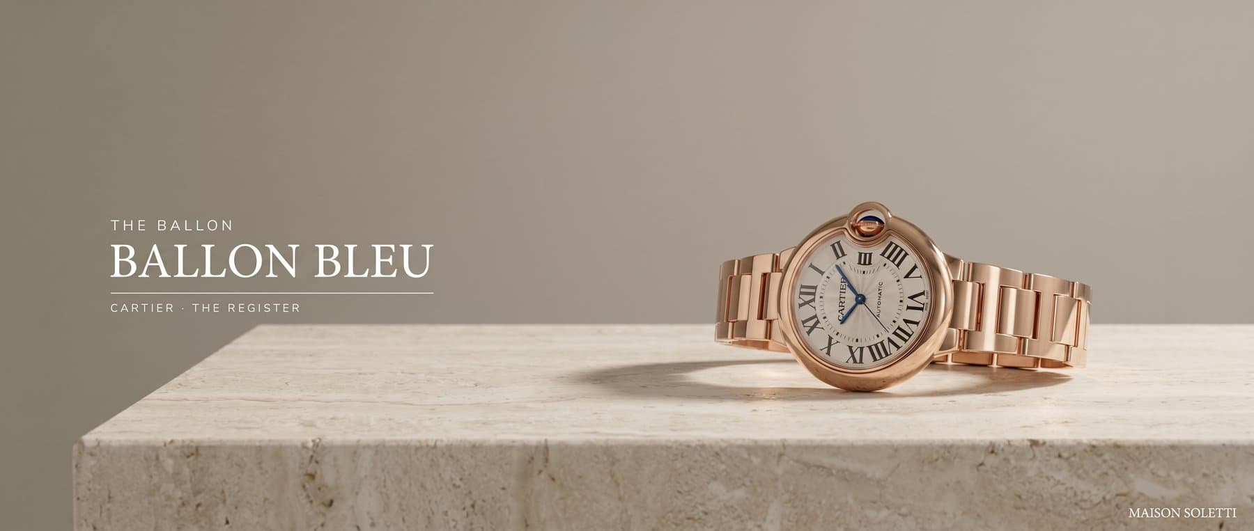 Cartier Ballon Bleu — A floating sapphire, a rounded case.