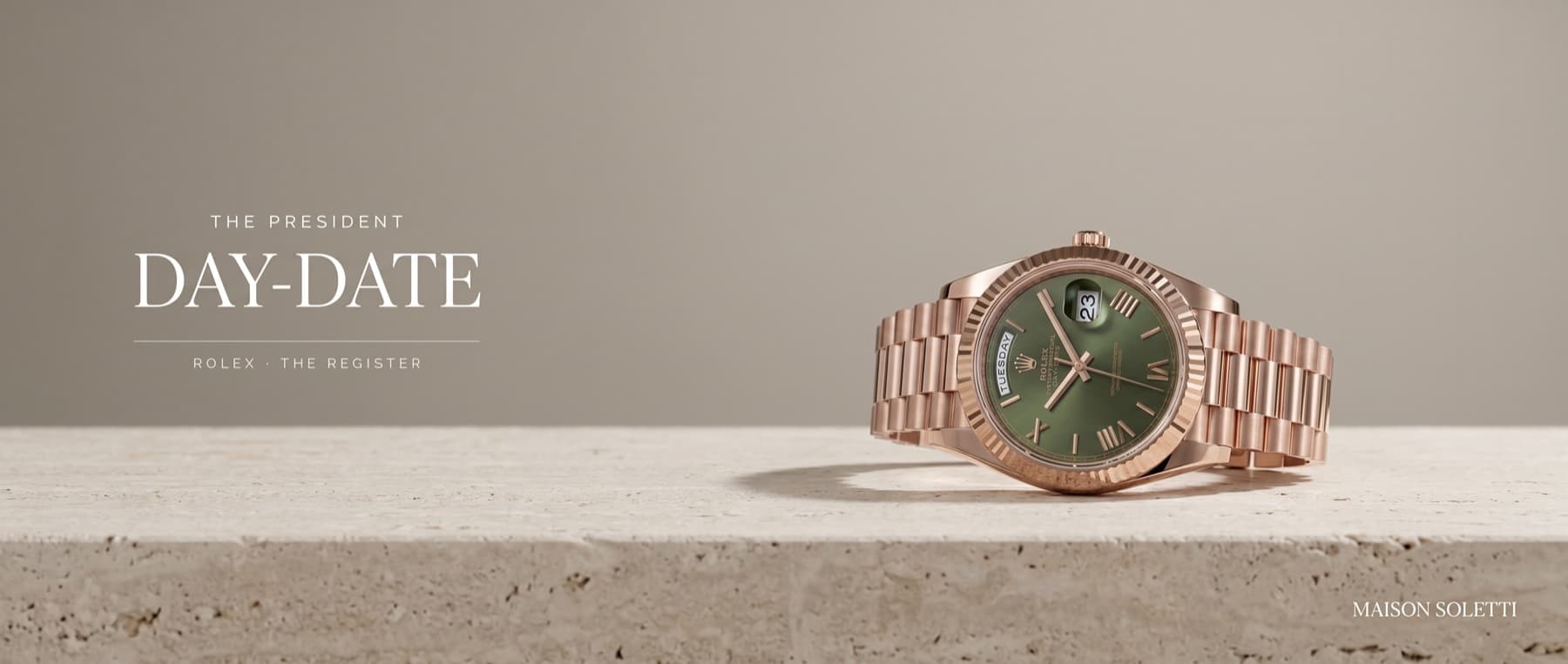 Rolex Day-Date — The President — worn on the wrists that shape the day.