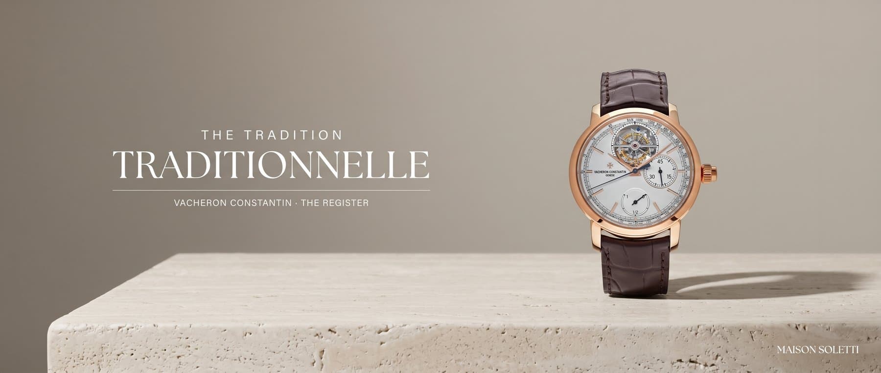 Vacheron Constantin Traditionnelle — Classical watchmaking, openly displayed.