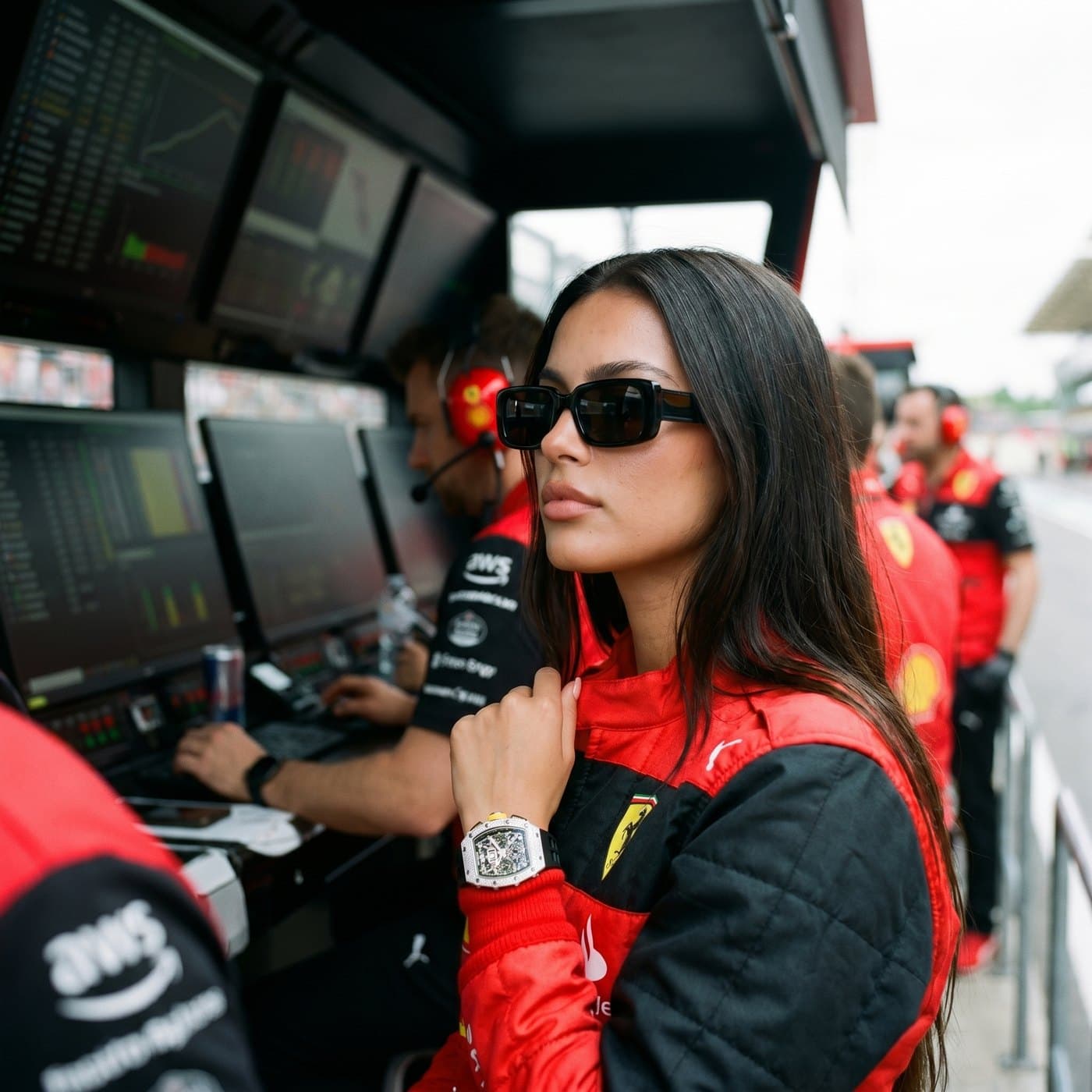 Pit lane in Soletti frames with a Richard Mille