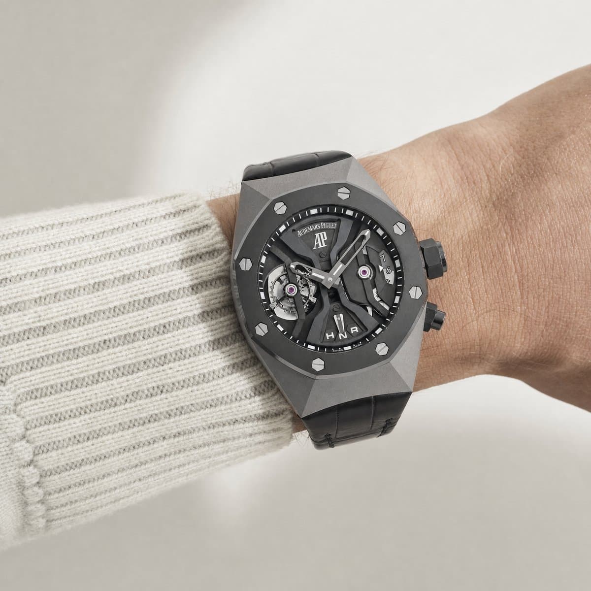 Audemars Piguet Royal Oak Concept 26560IO.OO.D002CA.01 Tourbillon GMT Titanium (2012) — worn
