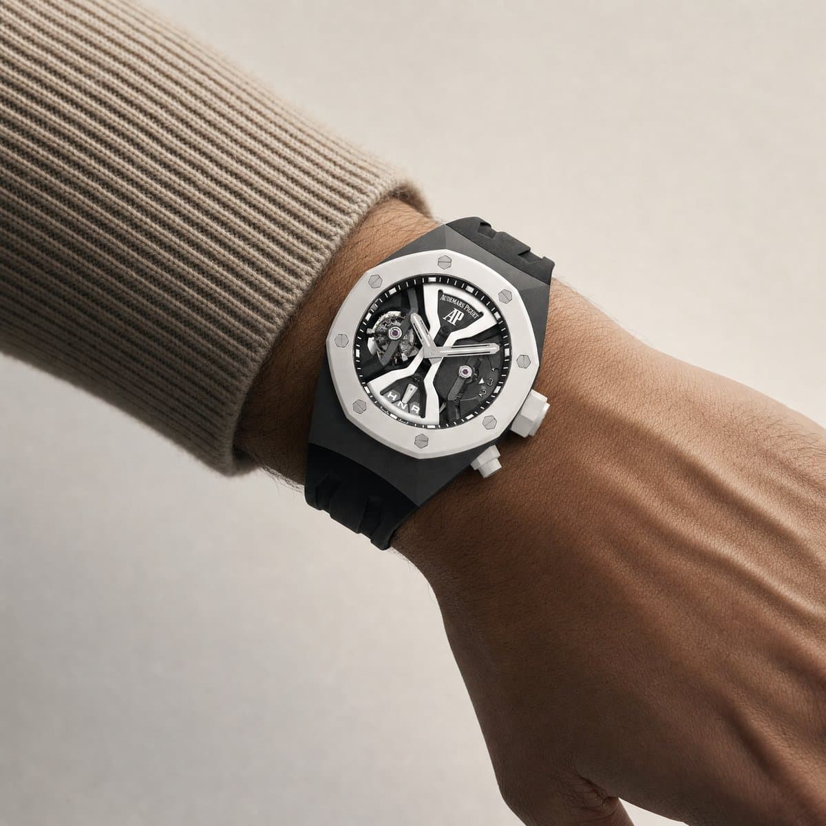 Audemars Piguet Royal Oak Concept 26580IO.OO.D010CA.01 Tourbillon GMT Titanium — worn