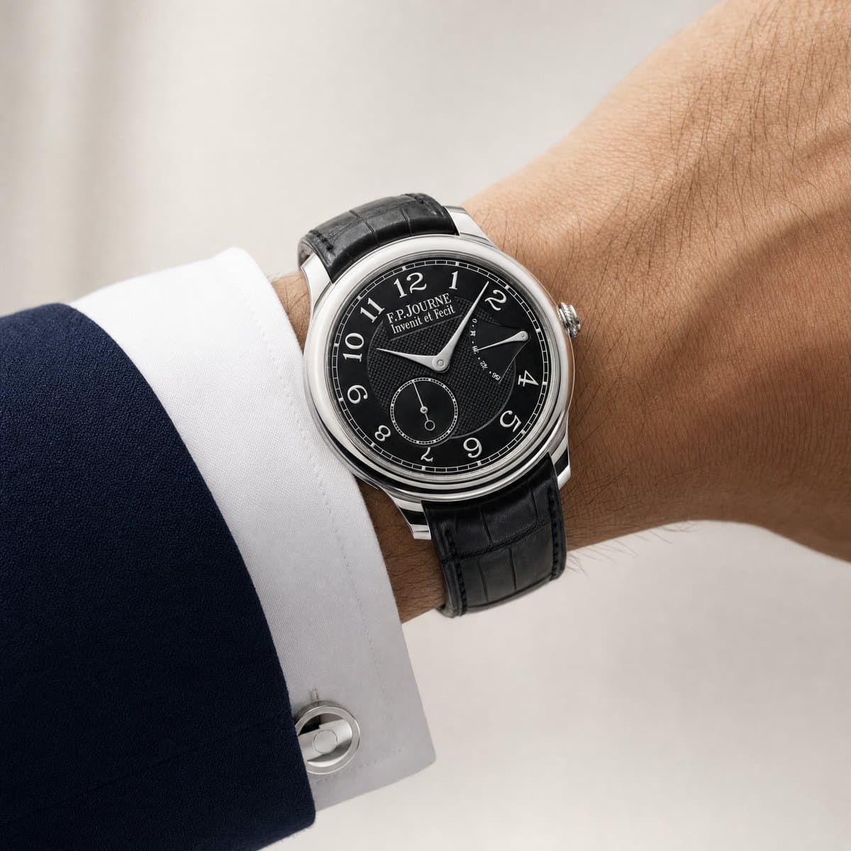 F.P.Journe Chronomètre Souverain Ref. CS Black Label Platinum Black Dial — worn