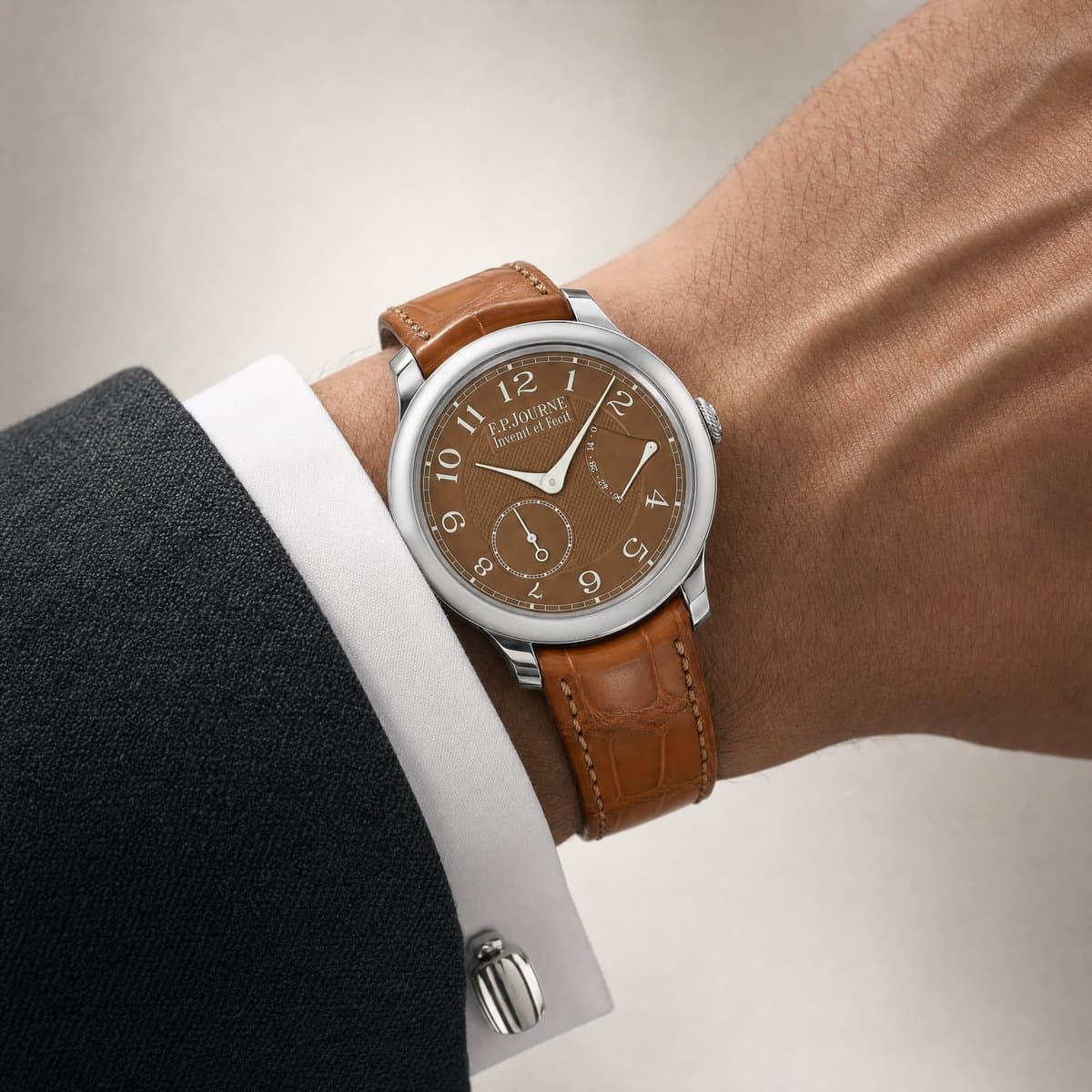 F.P.Journe Chronomètre Souverain Ref. CS Platinum 'Havana' Brown Dial (2023) — worn