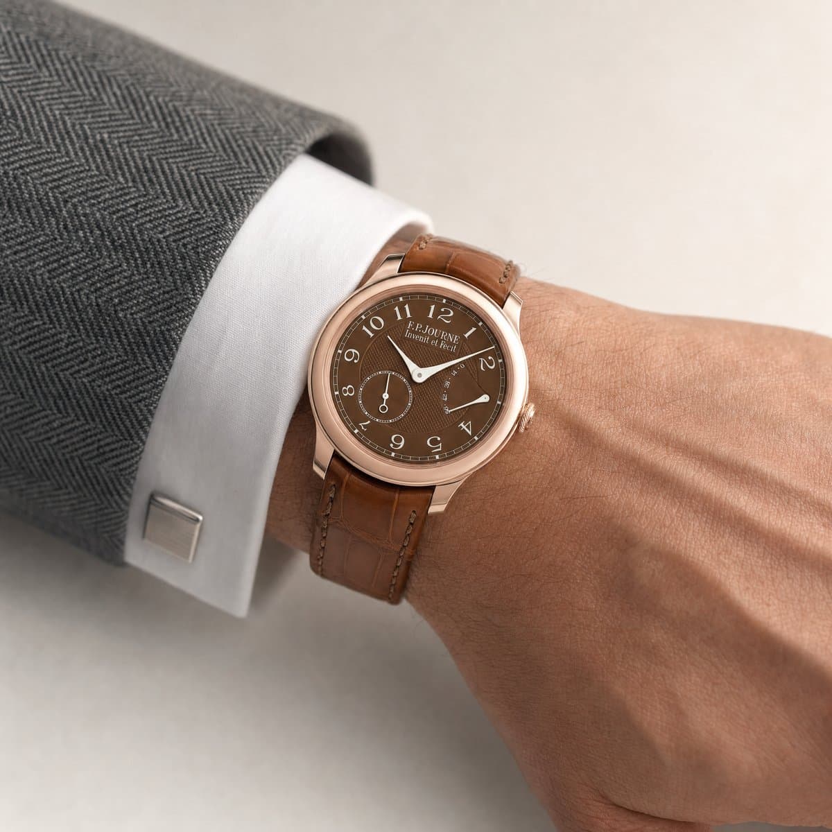 F.P.Journe Chronomètre Souverain Ref. CS Rose Gold 'Havana' Brown Dial — worn