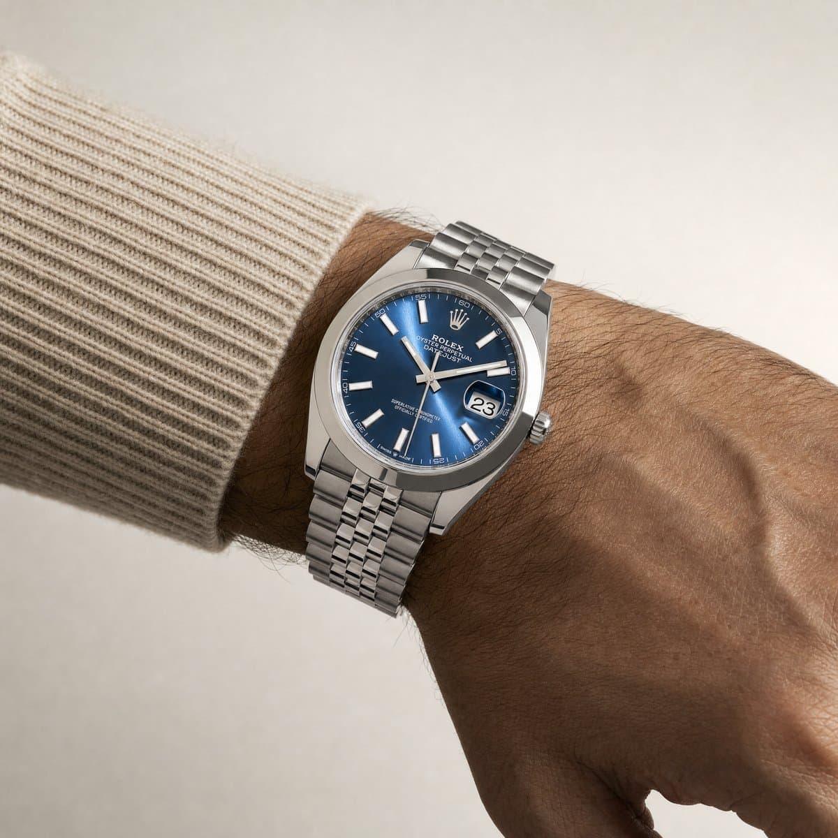 Rolex Datejust 41 126300 Stainless Steel Blue Dial Jubilee (2025) — worn