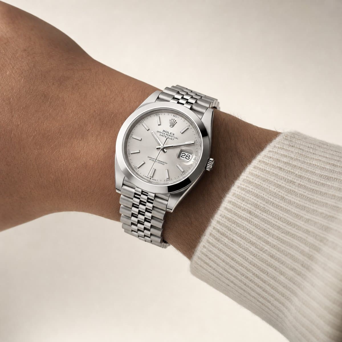 Rolex Datejust 41 126300 Stainless Steel Silver Dial Jubilee (2025) — worn